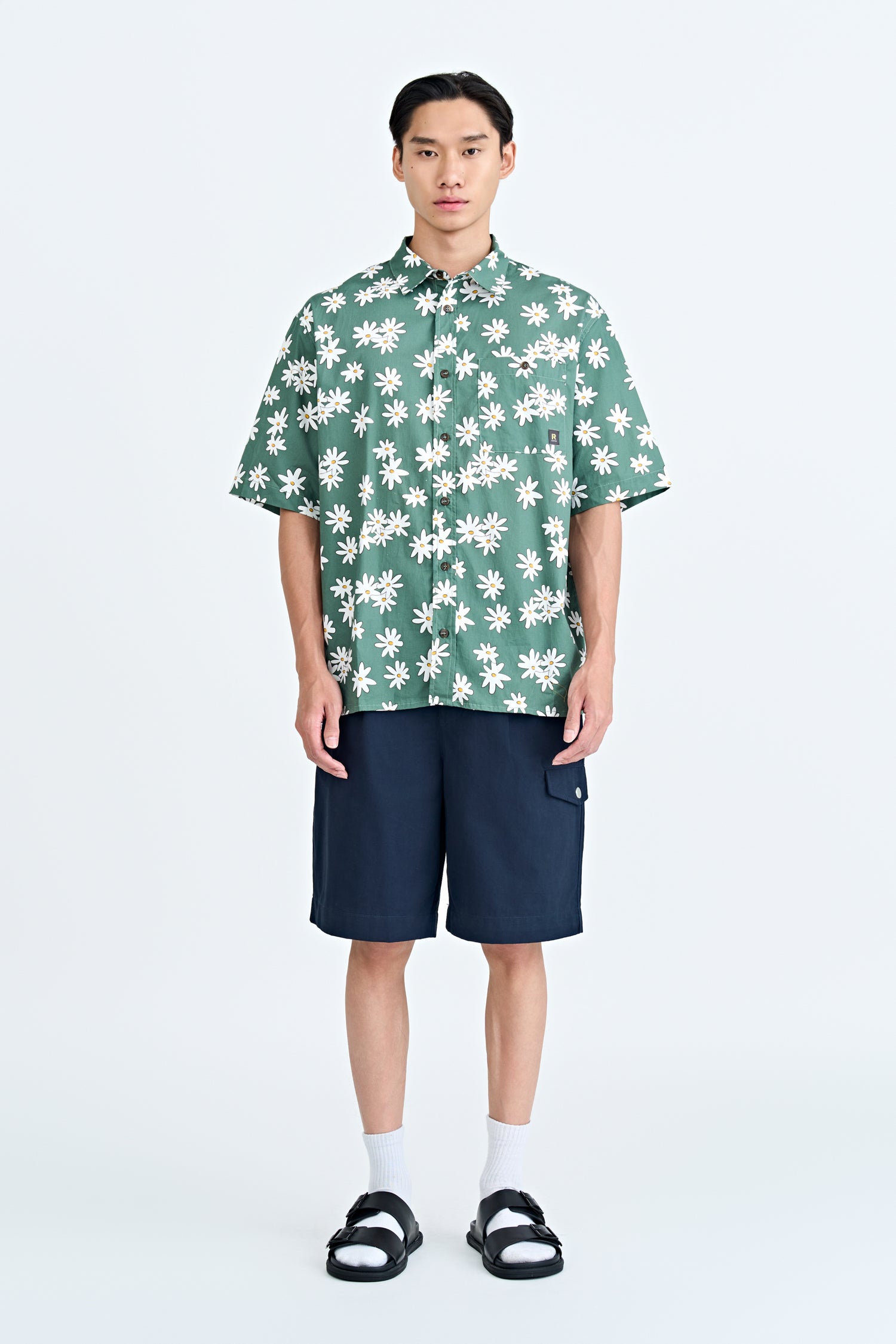 Floral Button-Up Shirt - Sage