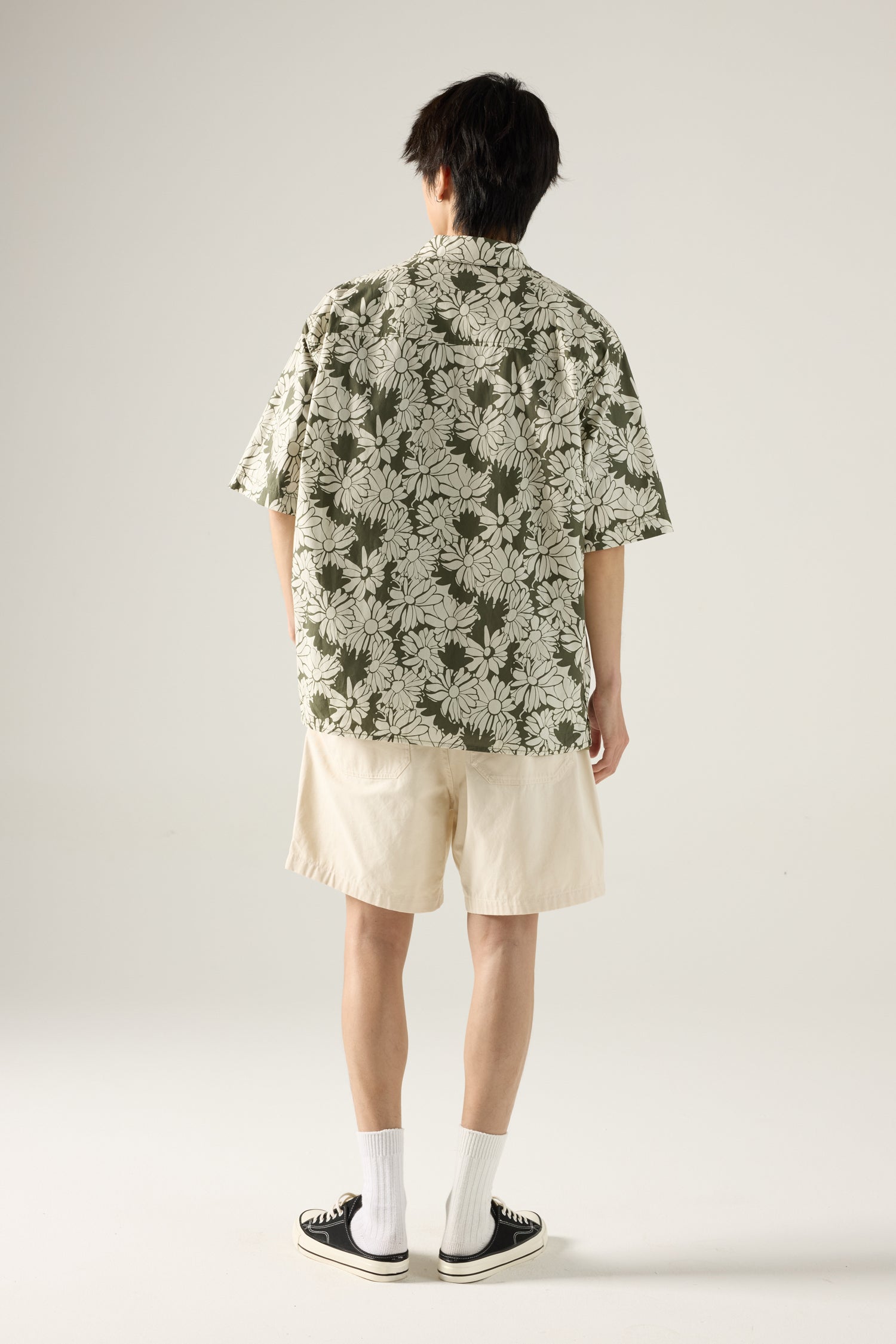 Relaxed Fit Floral Shirt - Olive Floral