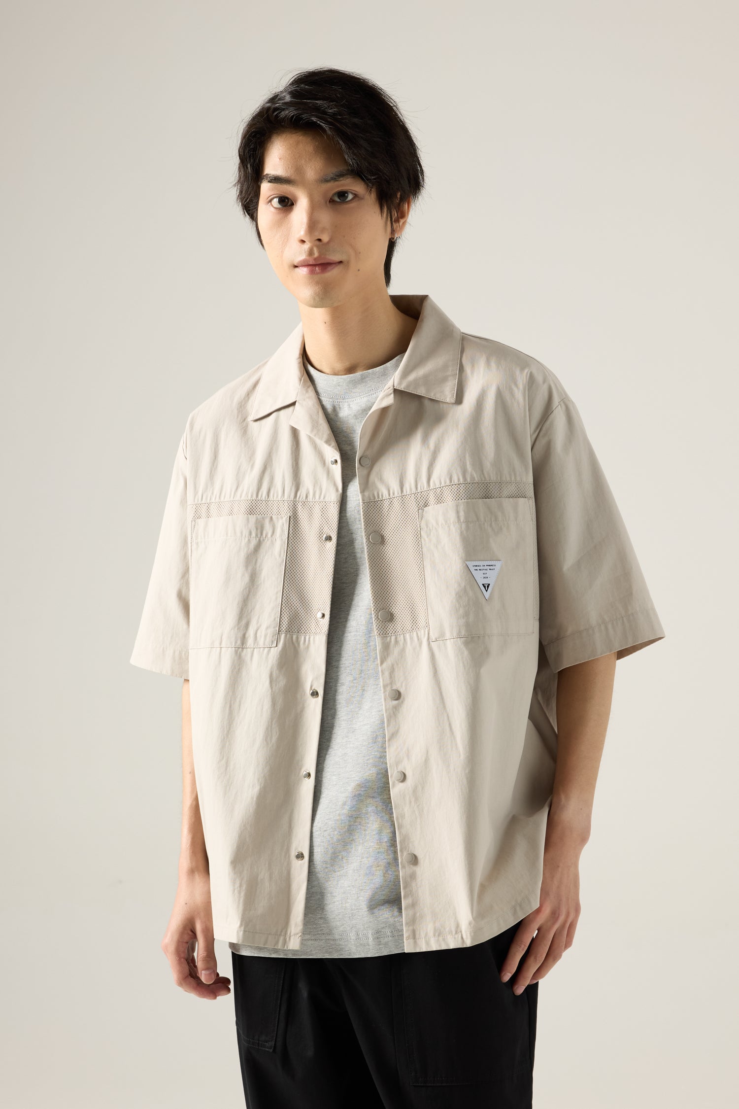 Utility Mesh Panel Shirt - Sand – The Restyle Trait Malaysia
