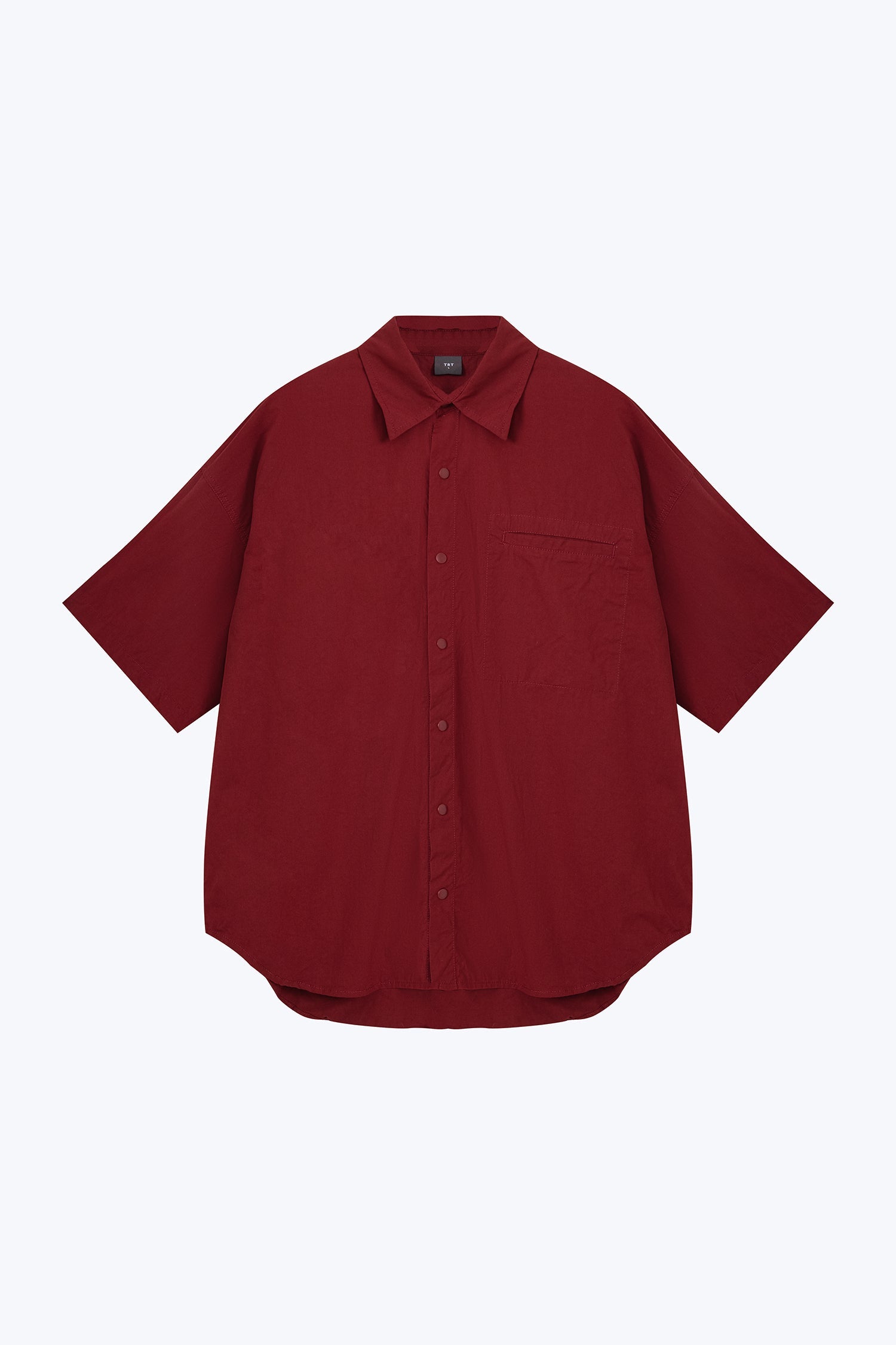 Welt Pocket Oversized Shirt - Burgundy