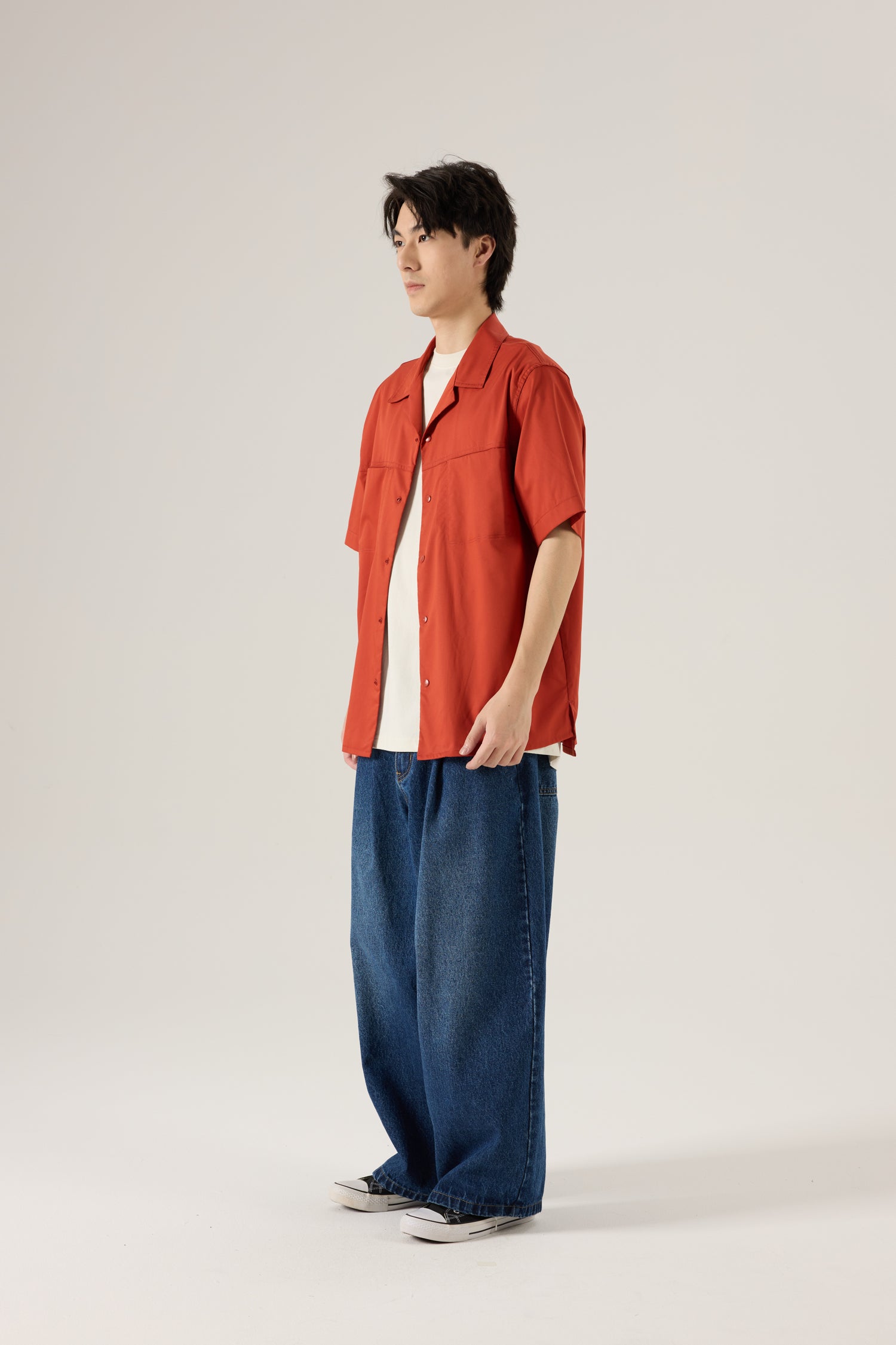 Snap Button Shirt - Burnt Orange