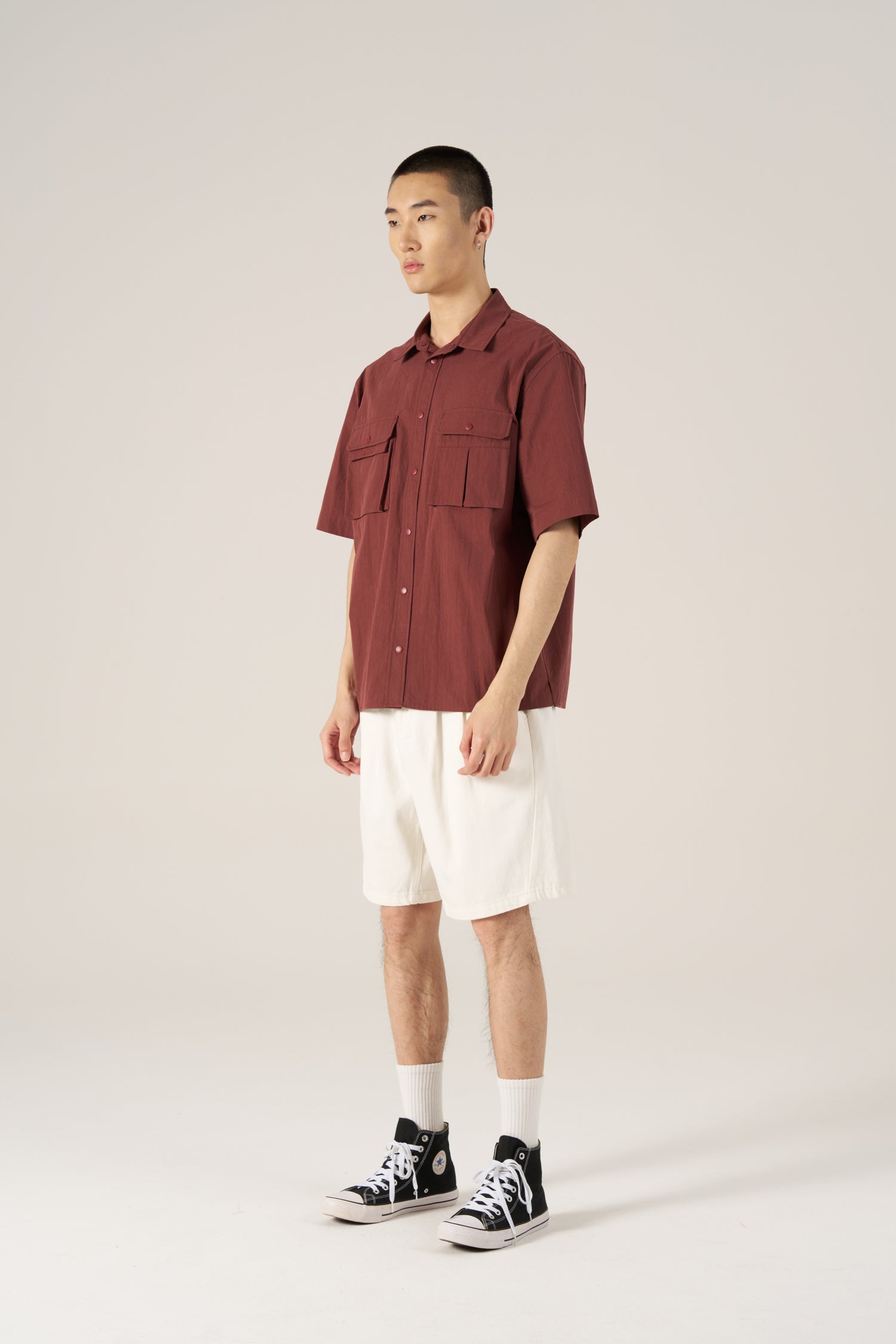 Utility Pocket Shirt - Maroon