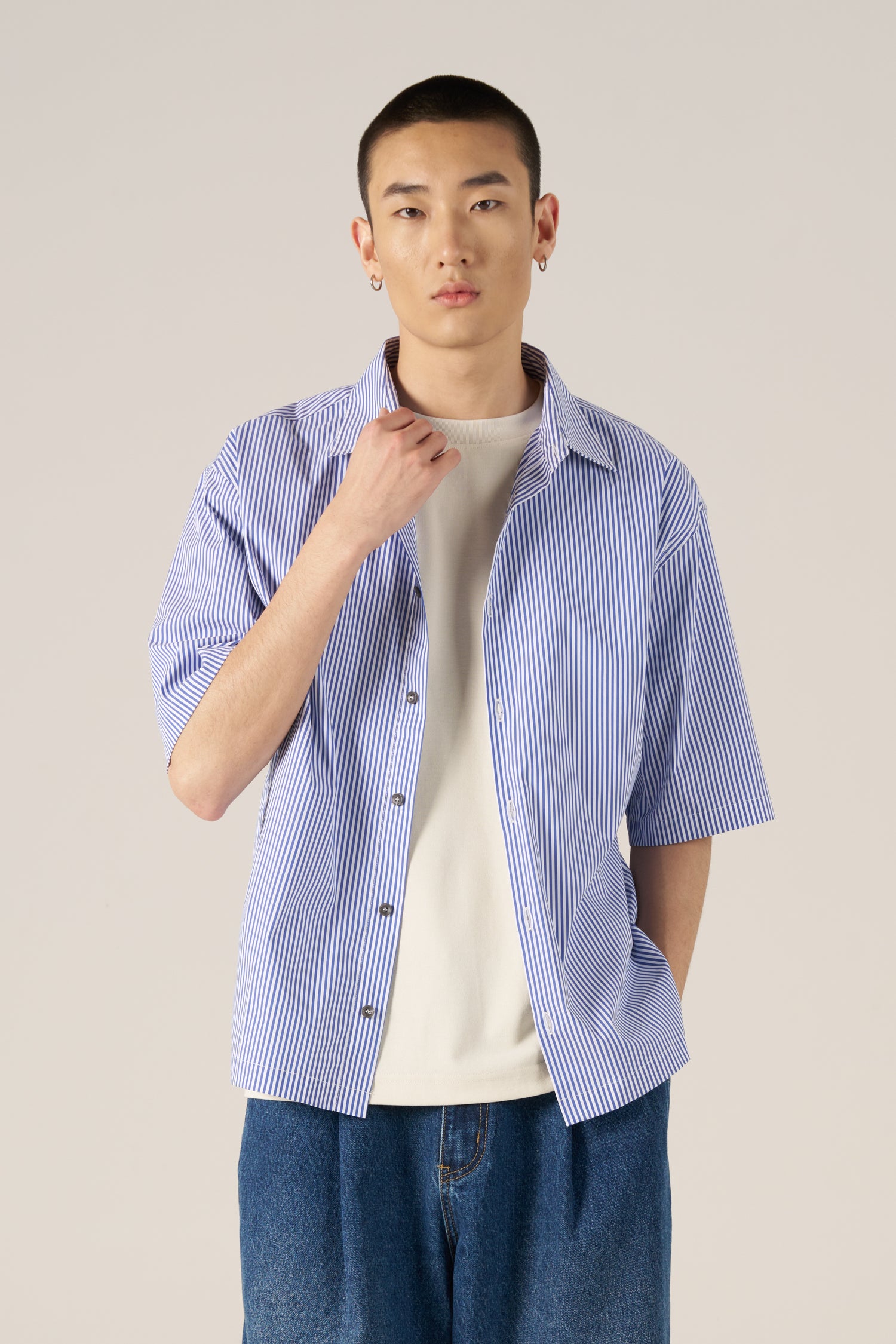 Oversized Striped Shirt - Stripes Blue – The Restyle Trait Malaysia