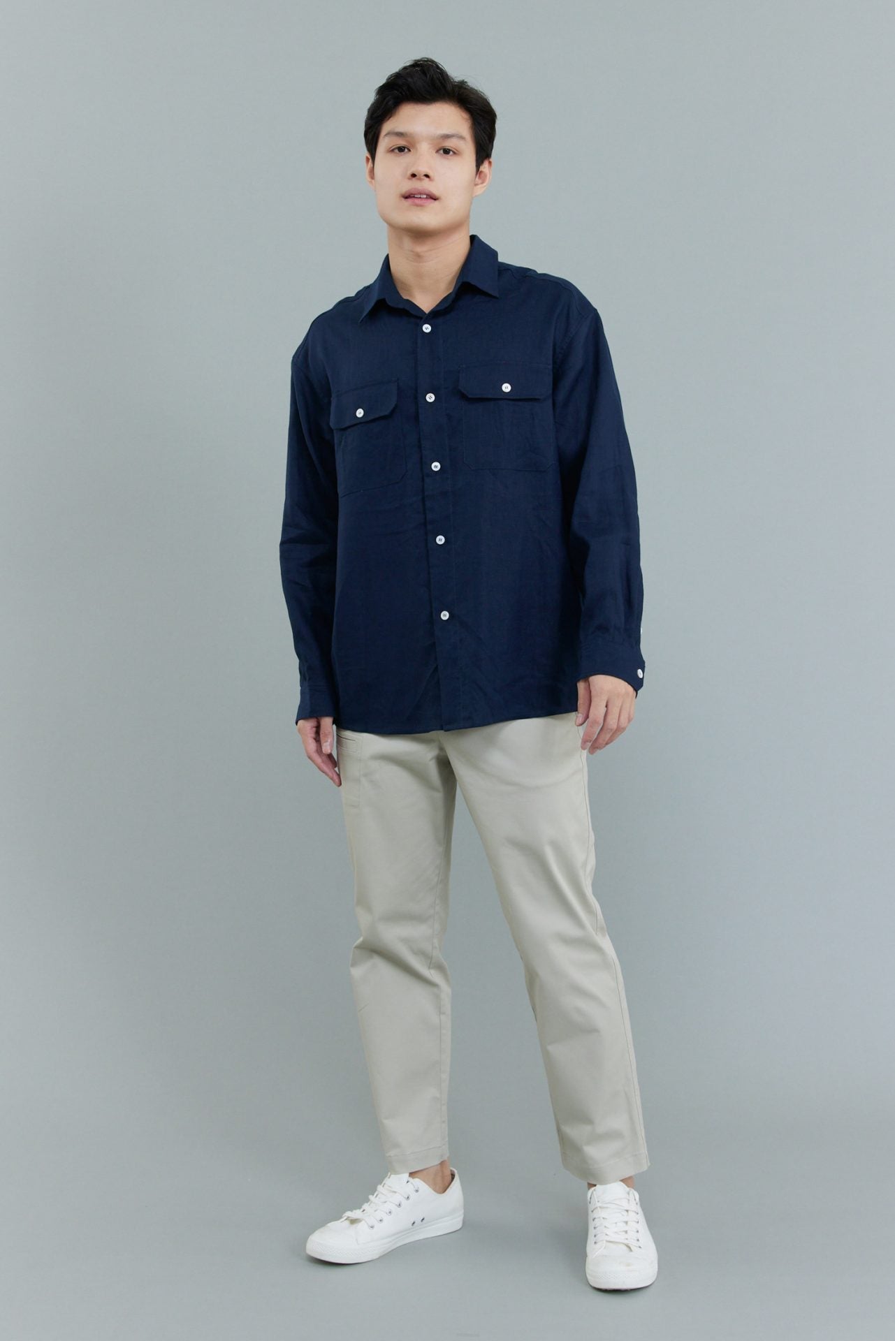 Linen Patch Pocket Overshirt