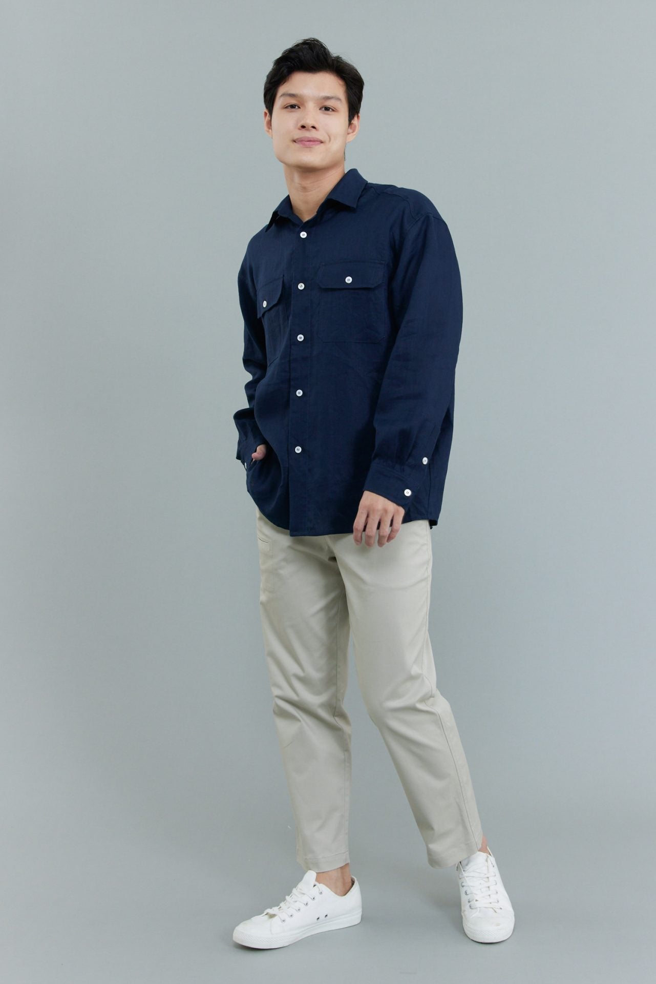Linen Patch Pocket Overshirt