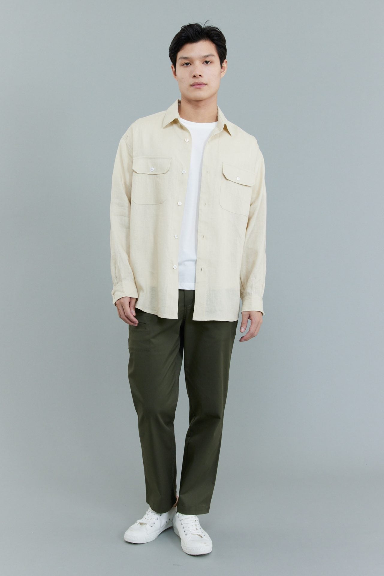 Linen Patch Pocket Overshirt