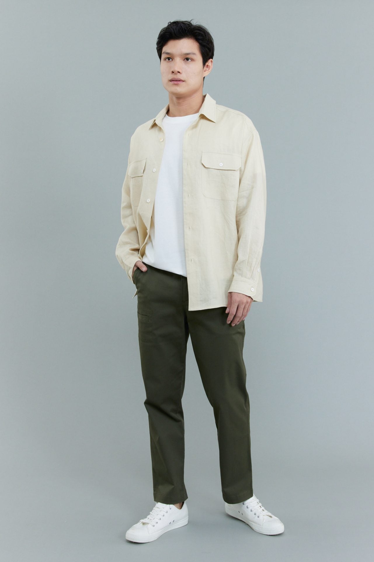 Linen Patch Pocket Overshirt