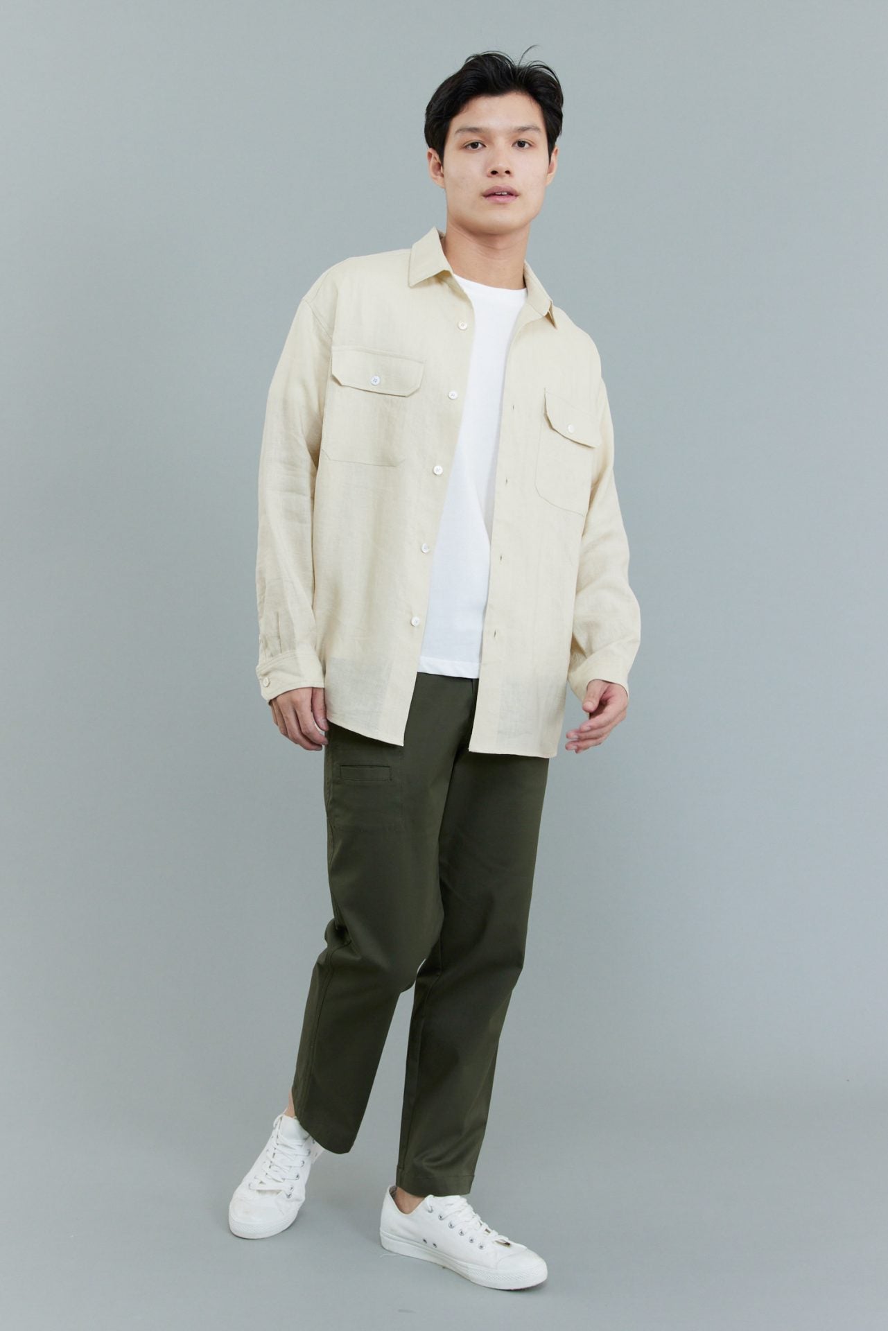 Linen Patch Pocket Overshirt