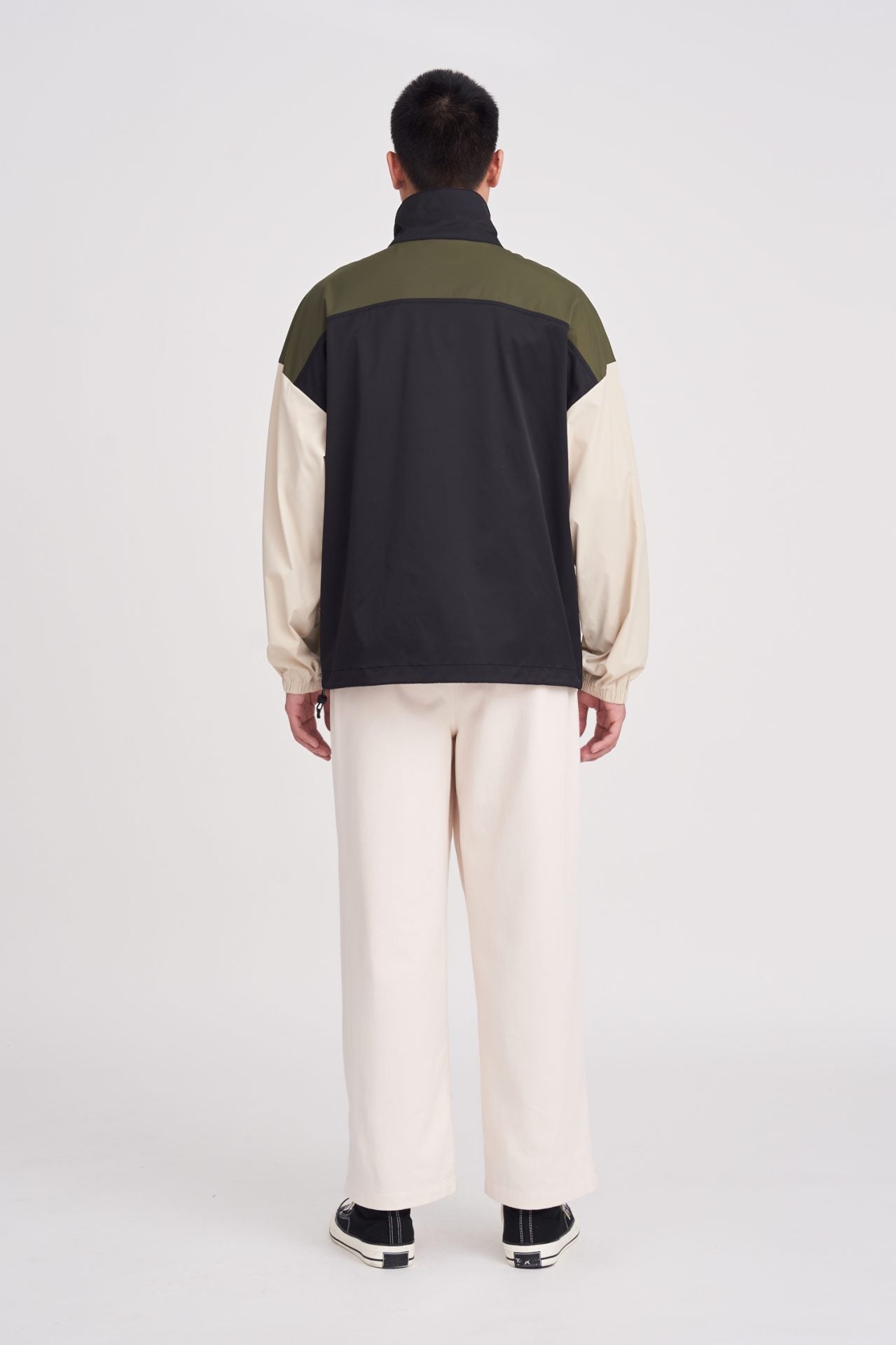 Casual Colour Block Half-Zip Technical Pullover