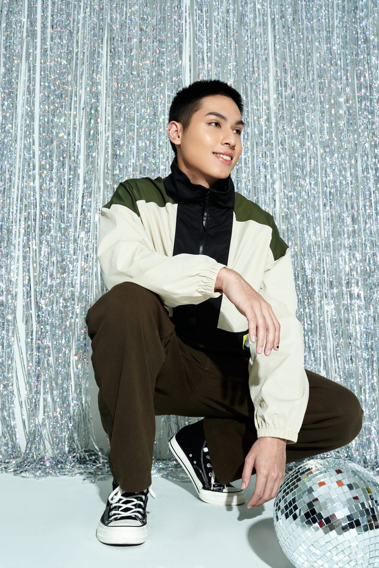 Casual Colour Block Half-Zip Technical Pullover