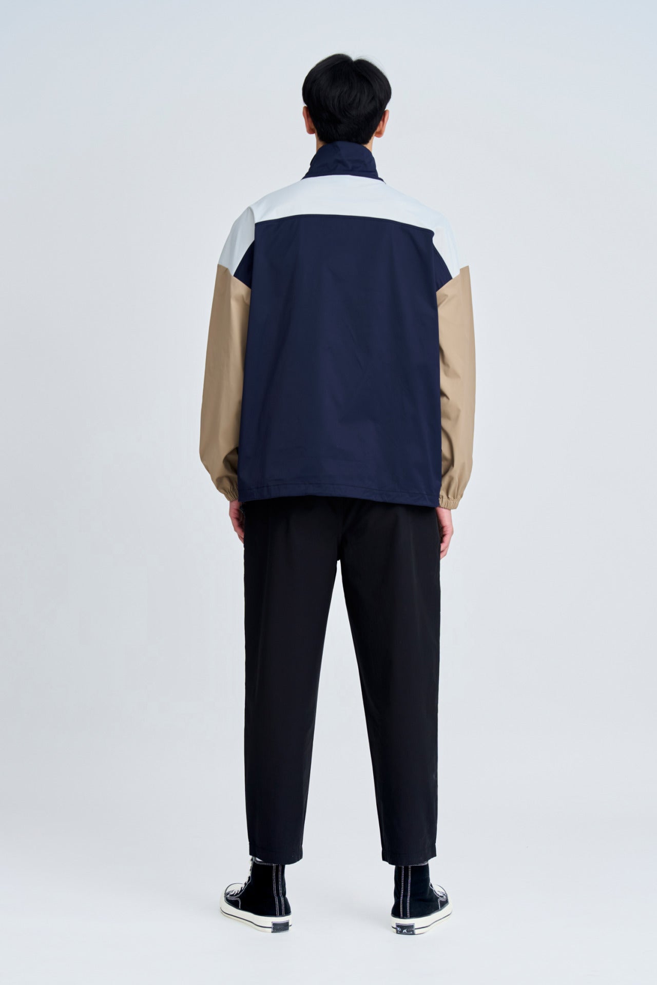 Casual Colour Block Half-Zip Technical Pullover