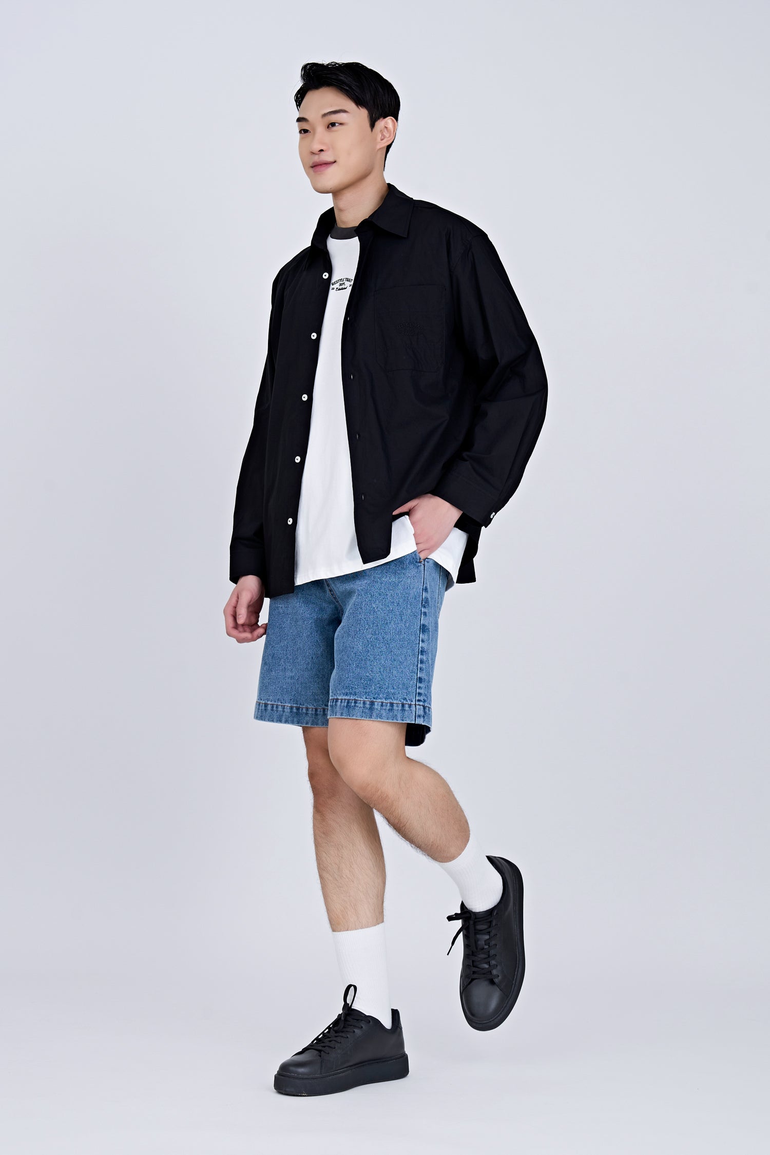 Button Up Classic Shirt - Black