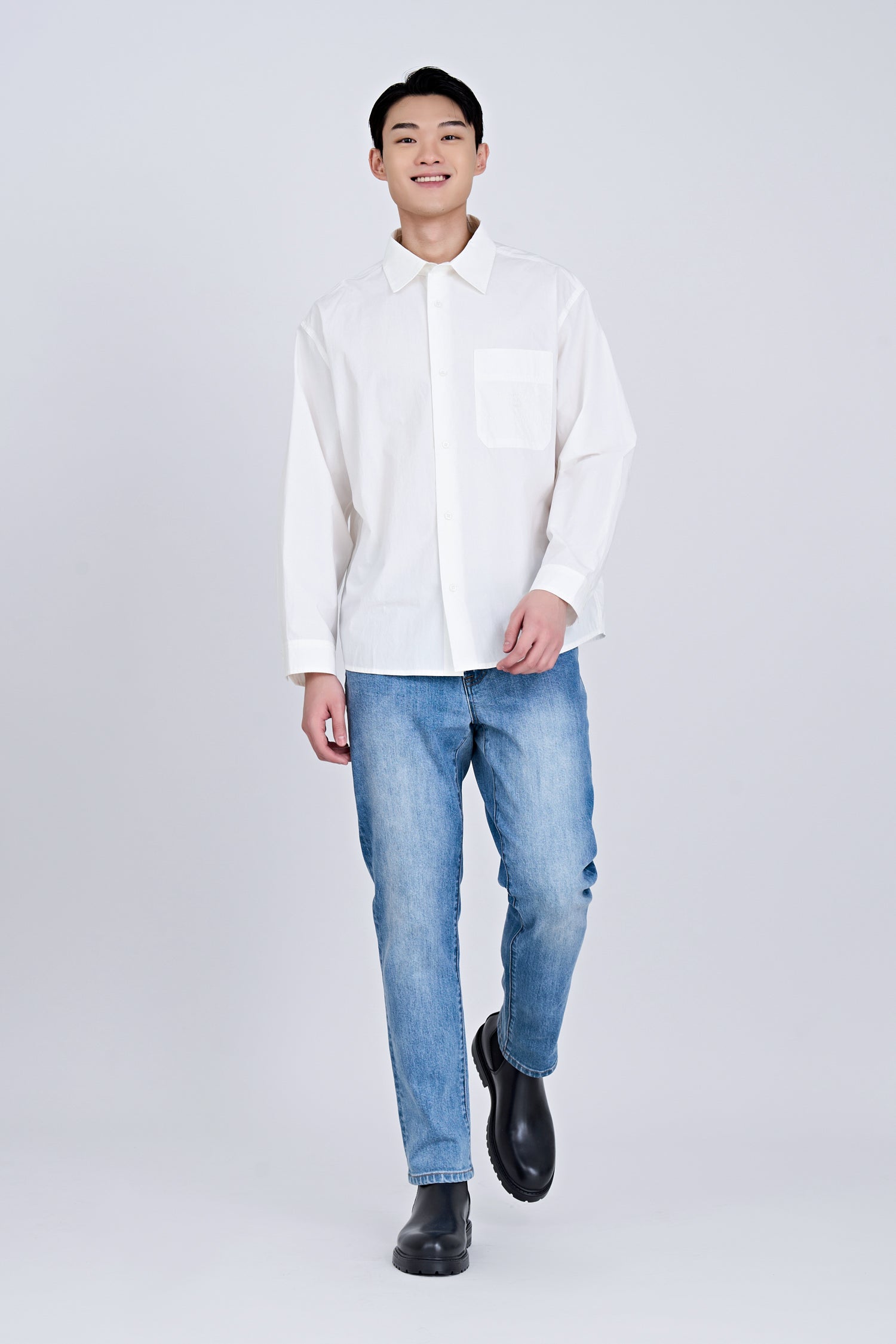 Button Up Classic Shirt - White