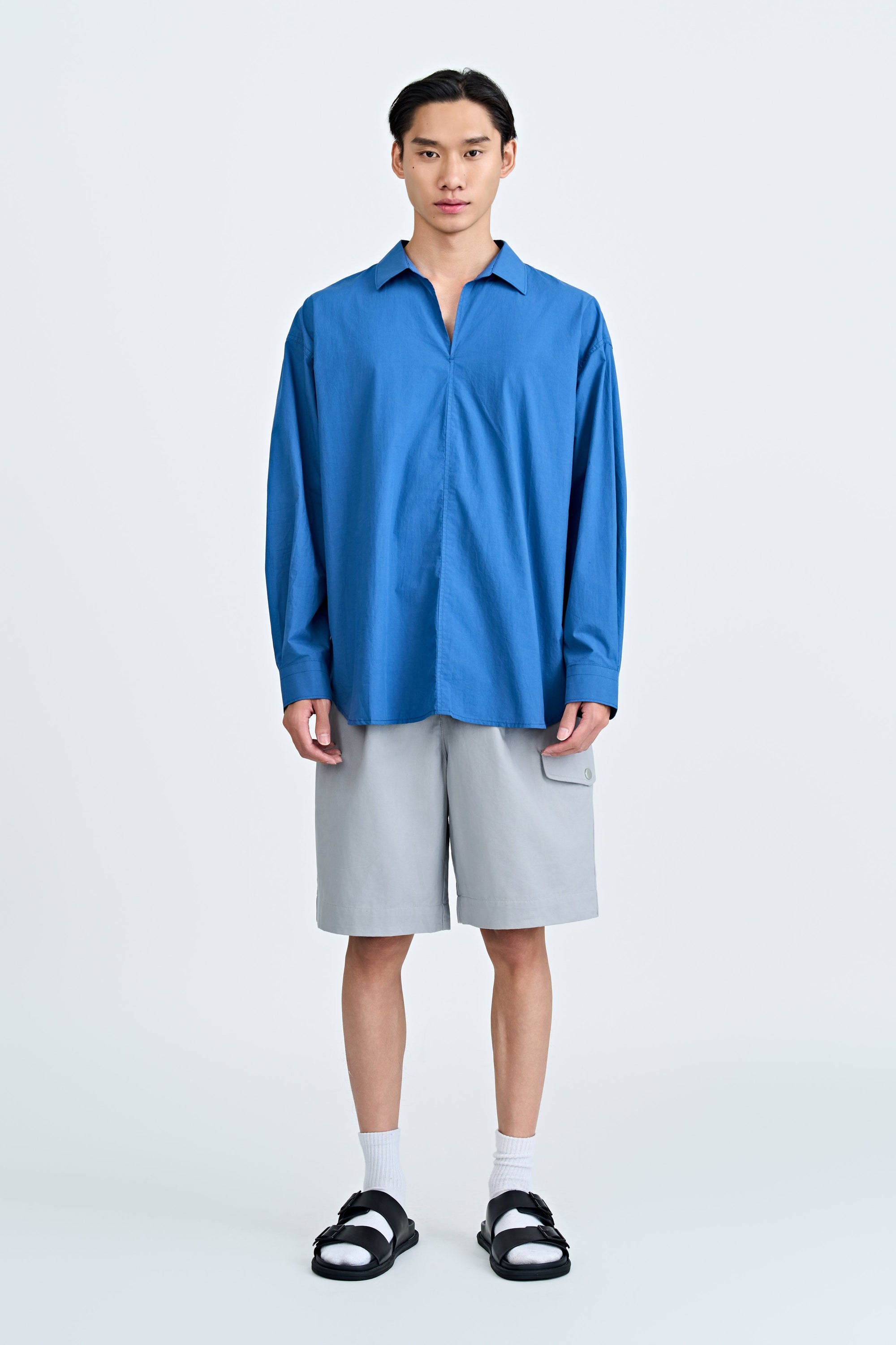 Relaxed Pullover Shirt - Blue