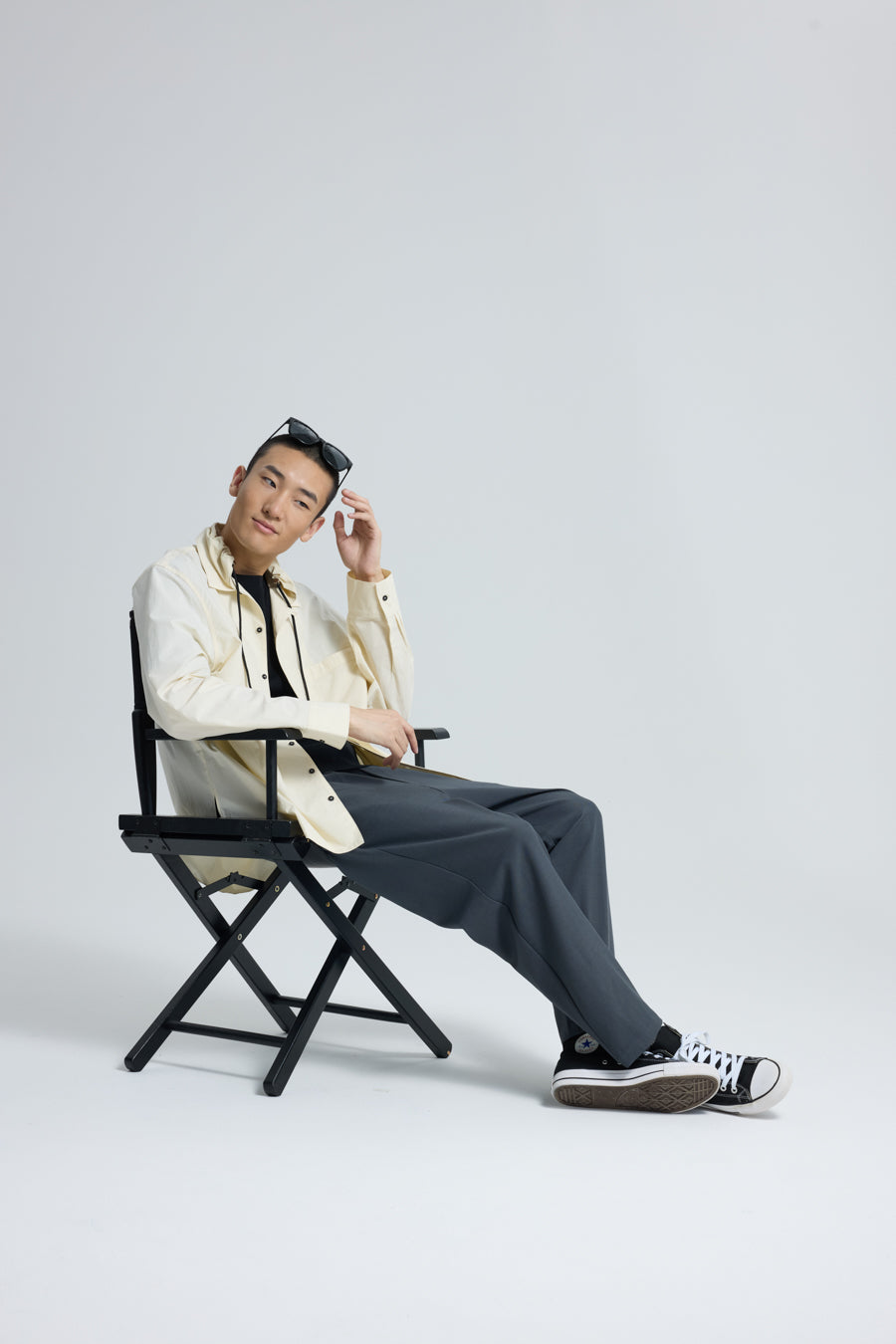 Drawstring Collar Shirt - Sand