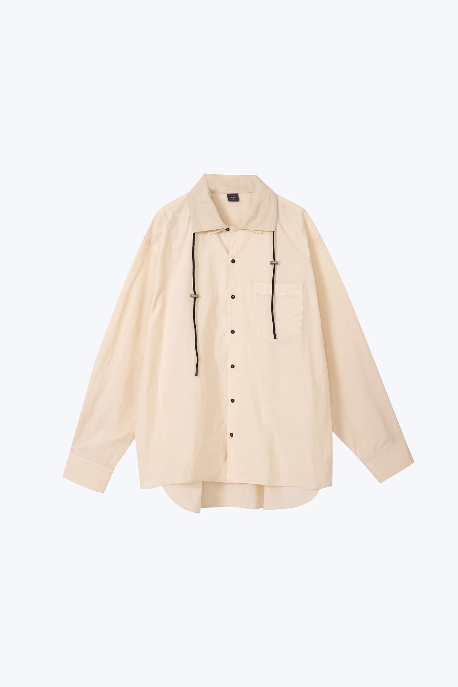 Drawstring Collar Shirt - Sand