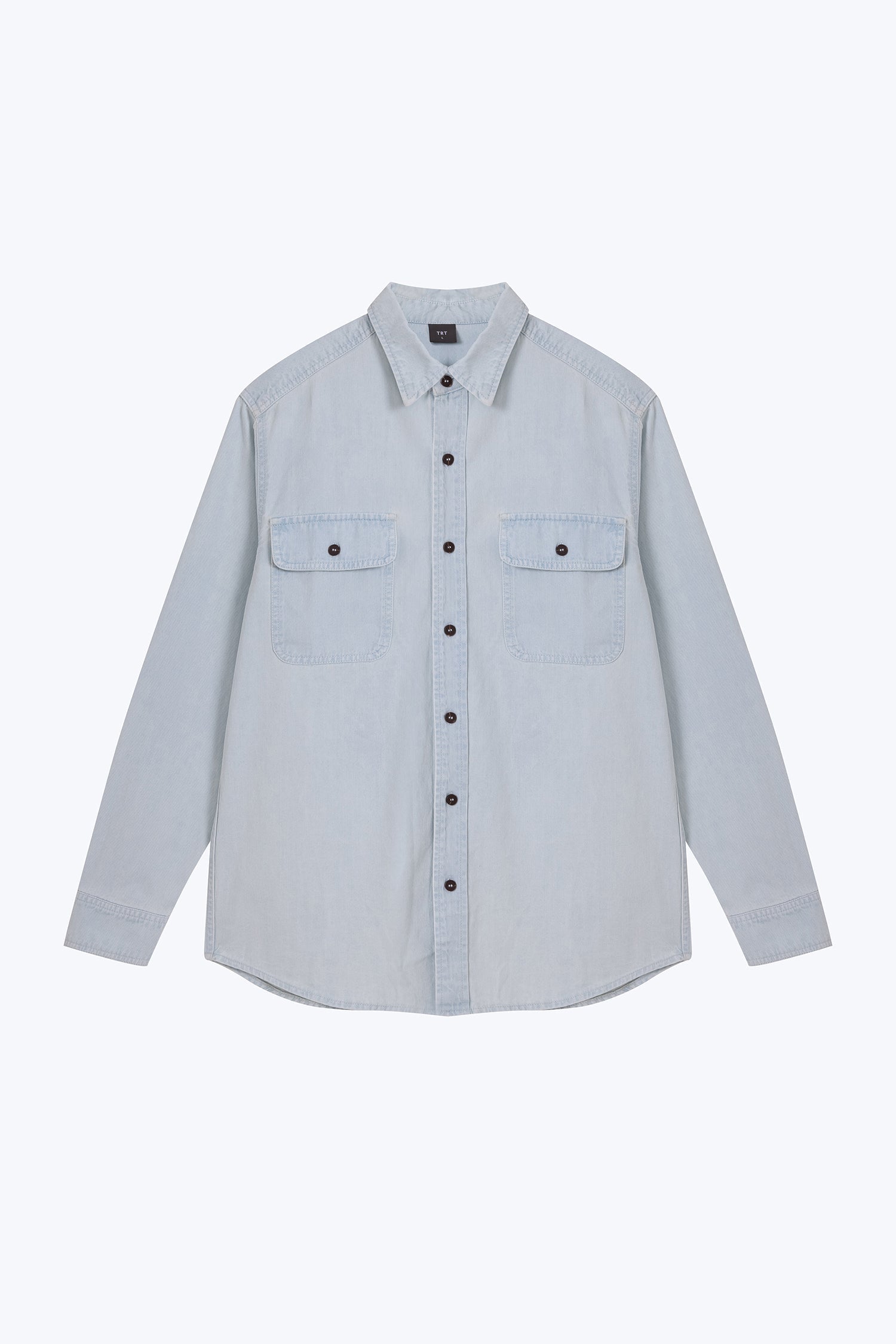 Washed Denim Overshirt - Light Denim