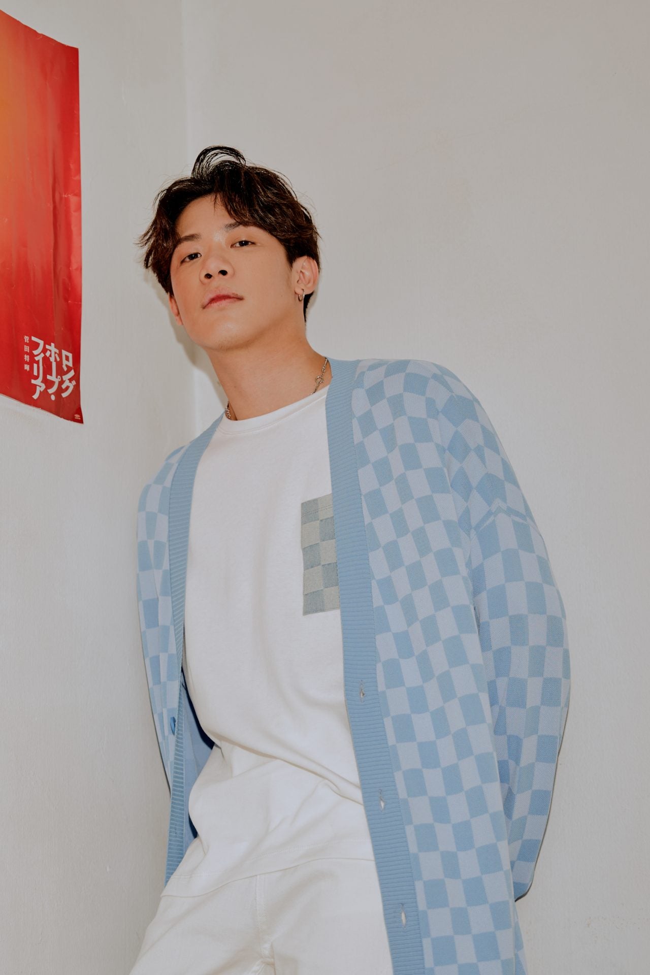 Knitted Checkerboard Cardigan