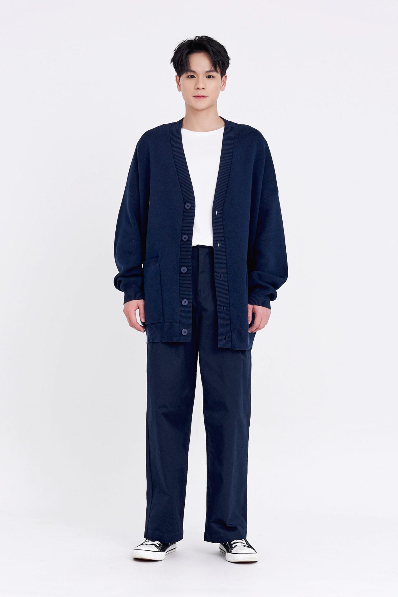 Knitted Patch Pocket Cardigan