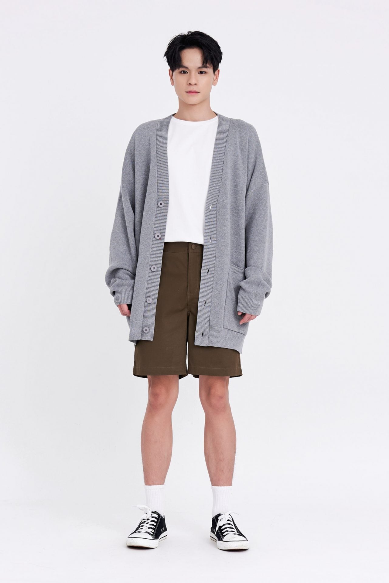 Knitted Patch Pocket Cardigan