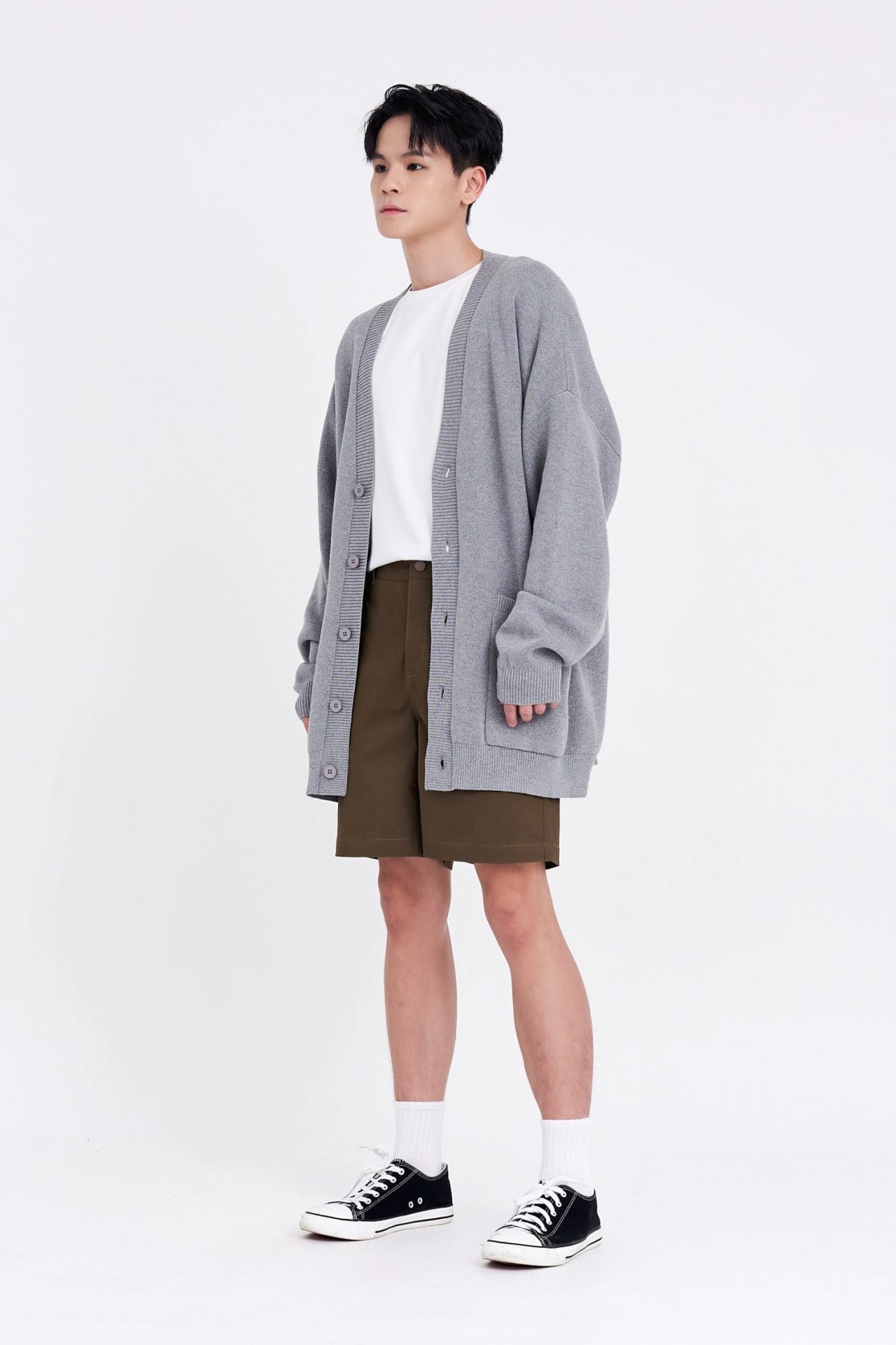 Knitted Patch Pocket Cardigan