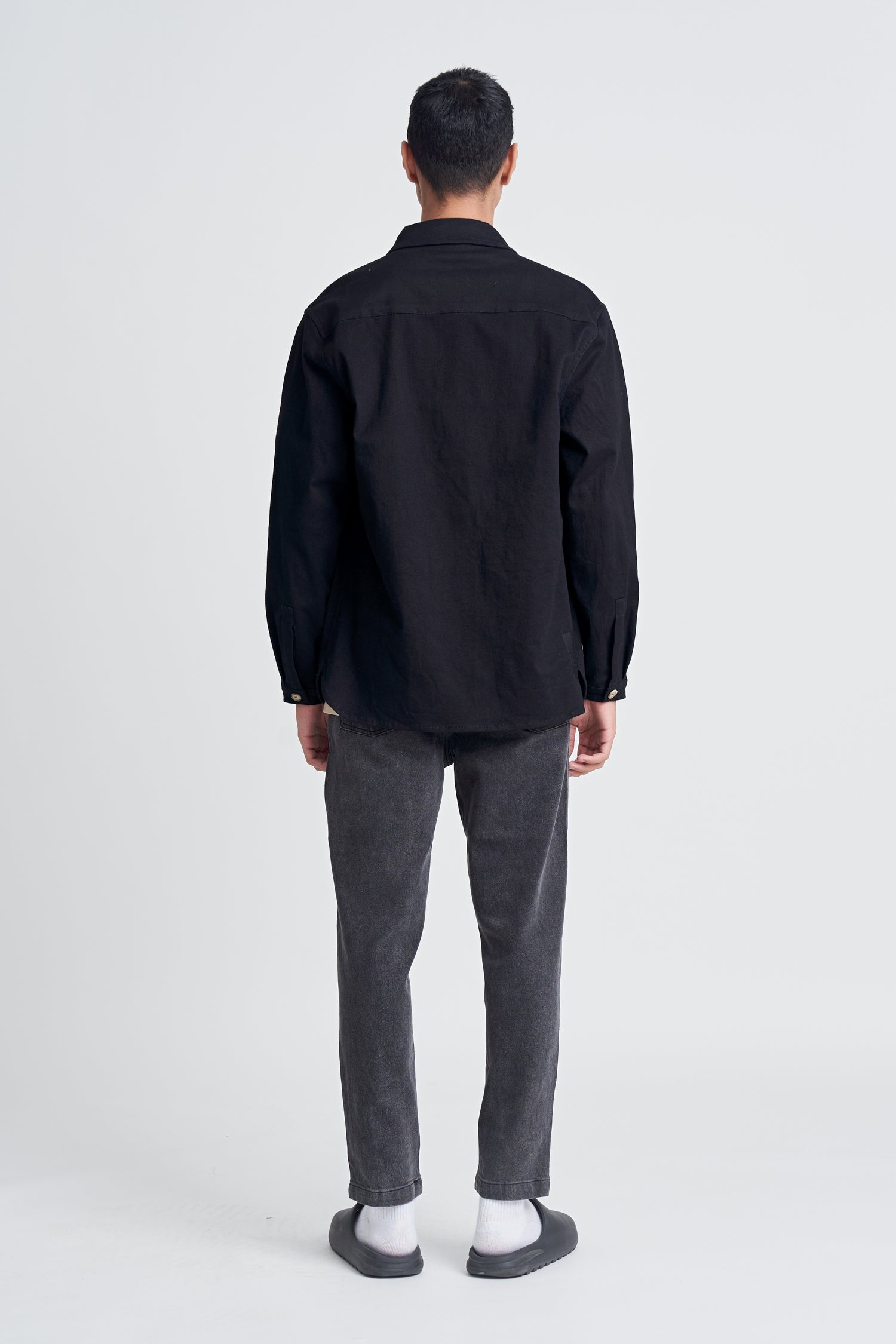 Cotton Stretch Relaxed Fit Utility Shirt Jacket