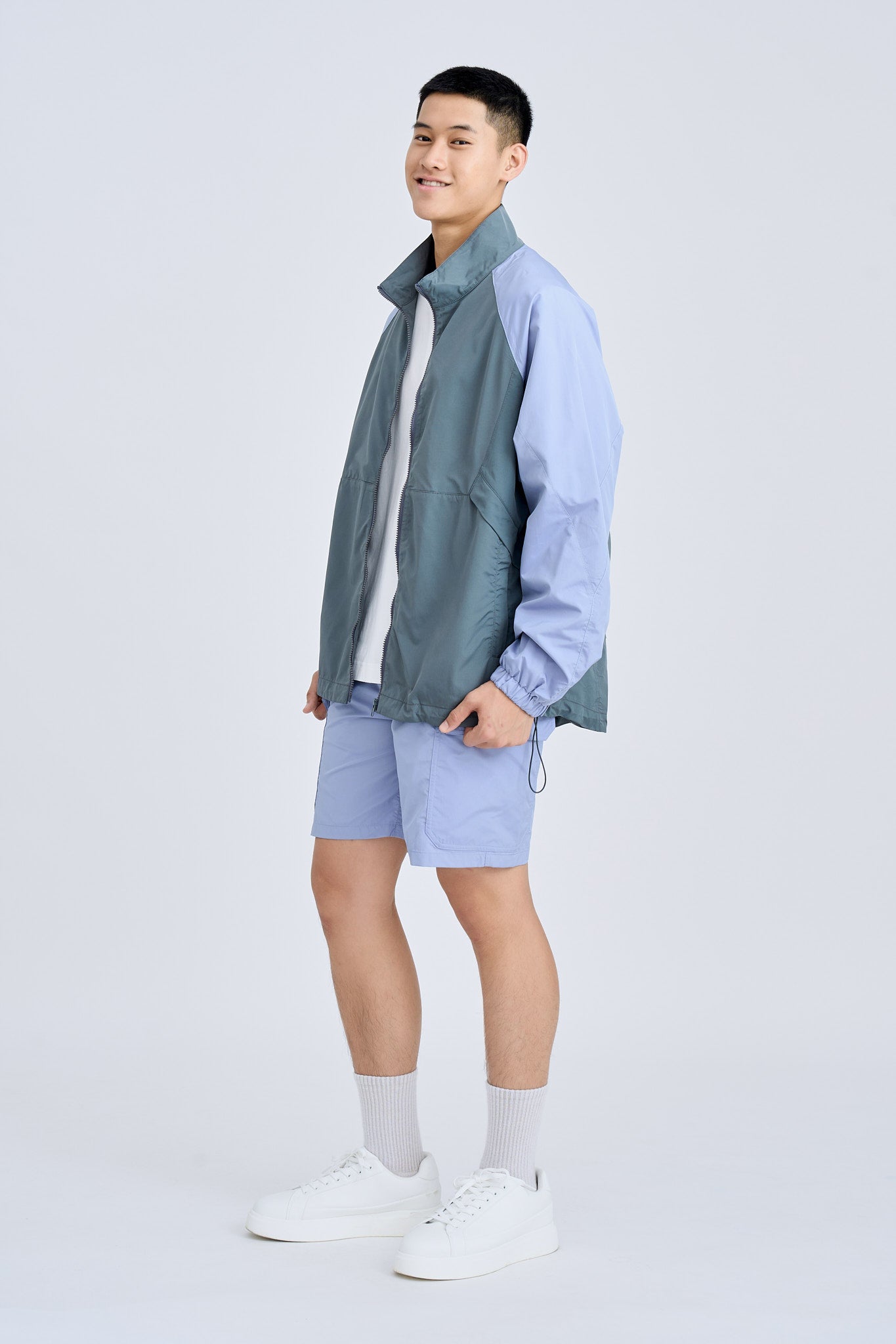 Waterproof Windbreaker Jacket - Gray Green