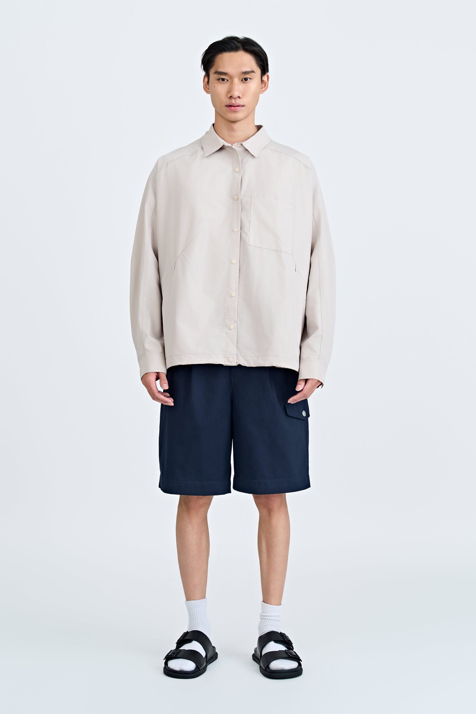 Light Weight Jacket With Conceal Pocket - Khaki