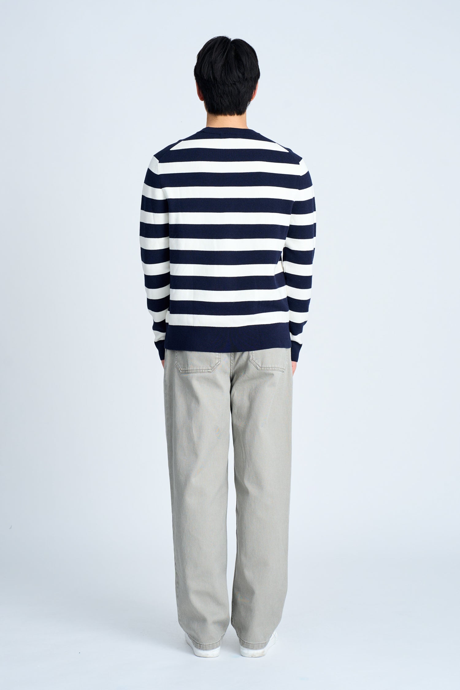 Knitted Cotton Crew Neck Sweater