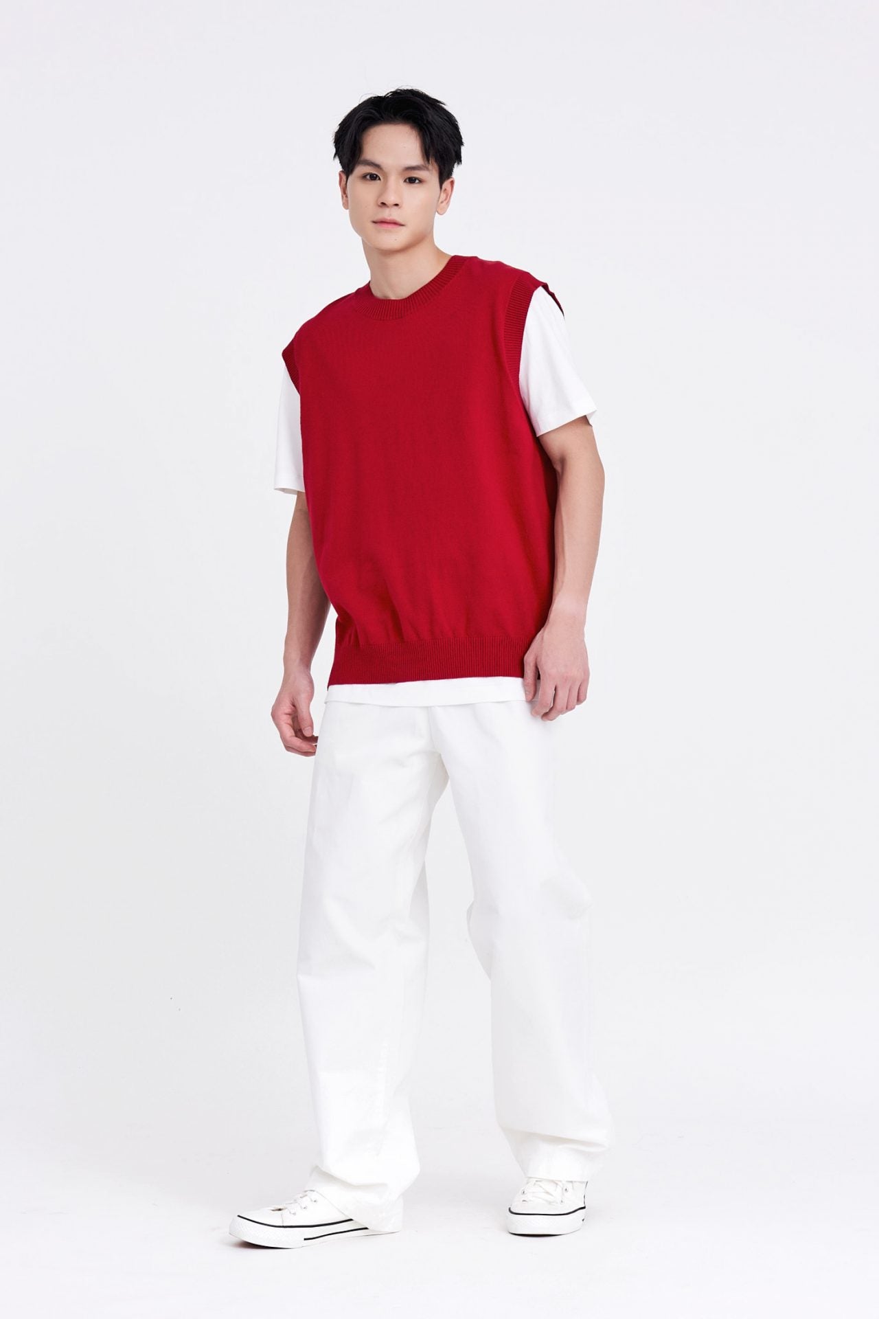 Knitted Crew Neck Vest