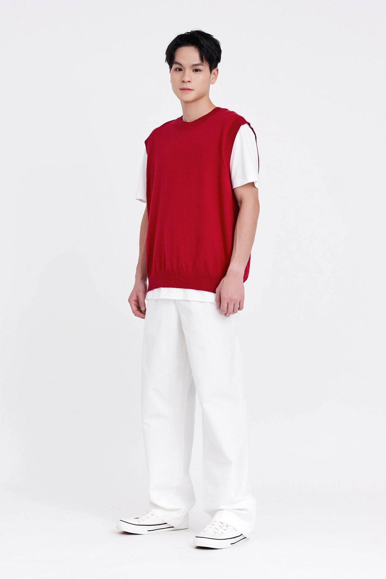 Knitted Crew Neck Vest
