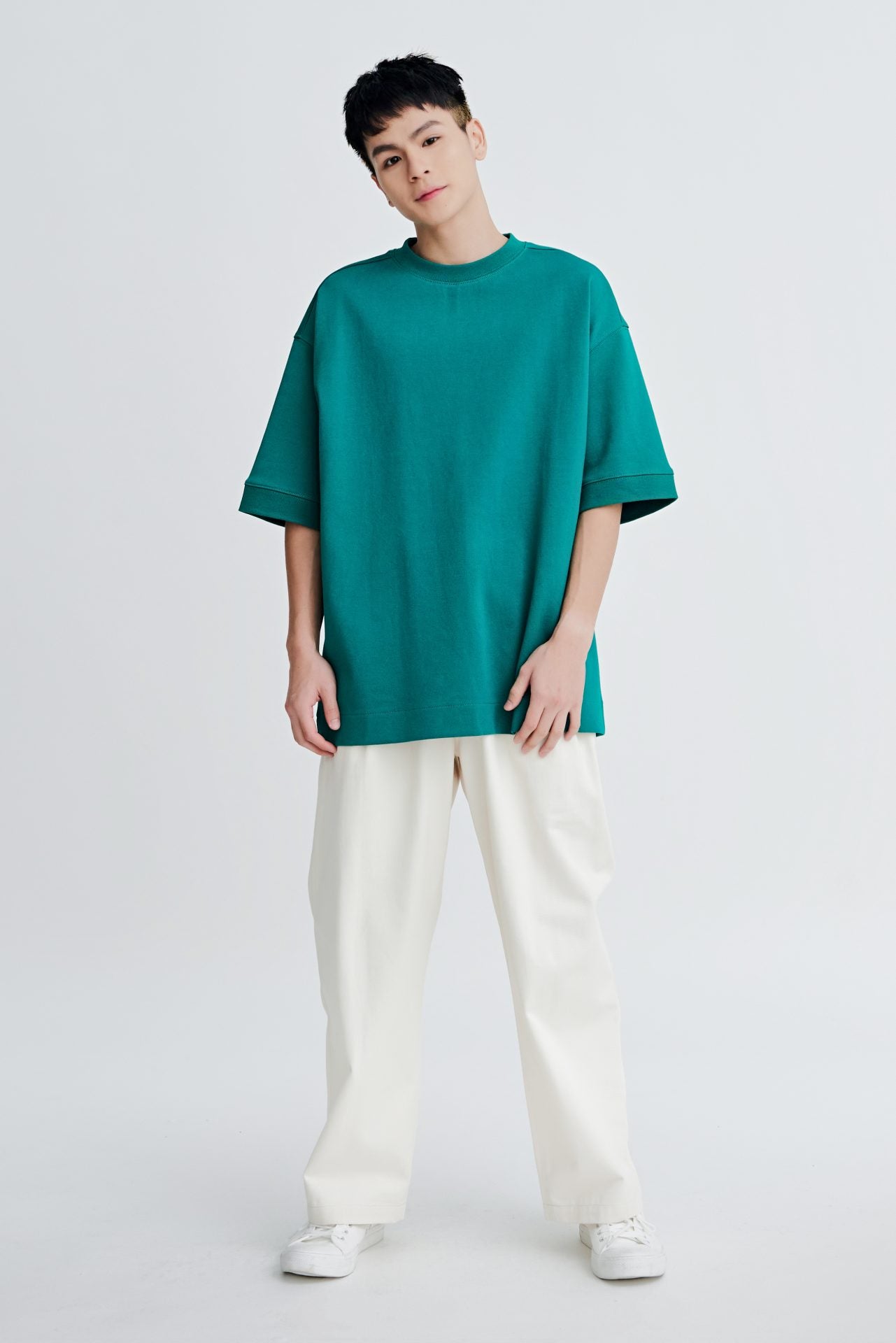 Wide Fit Double-pleated Parachute Trousers