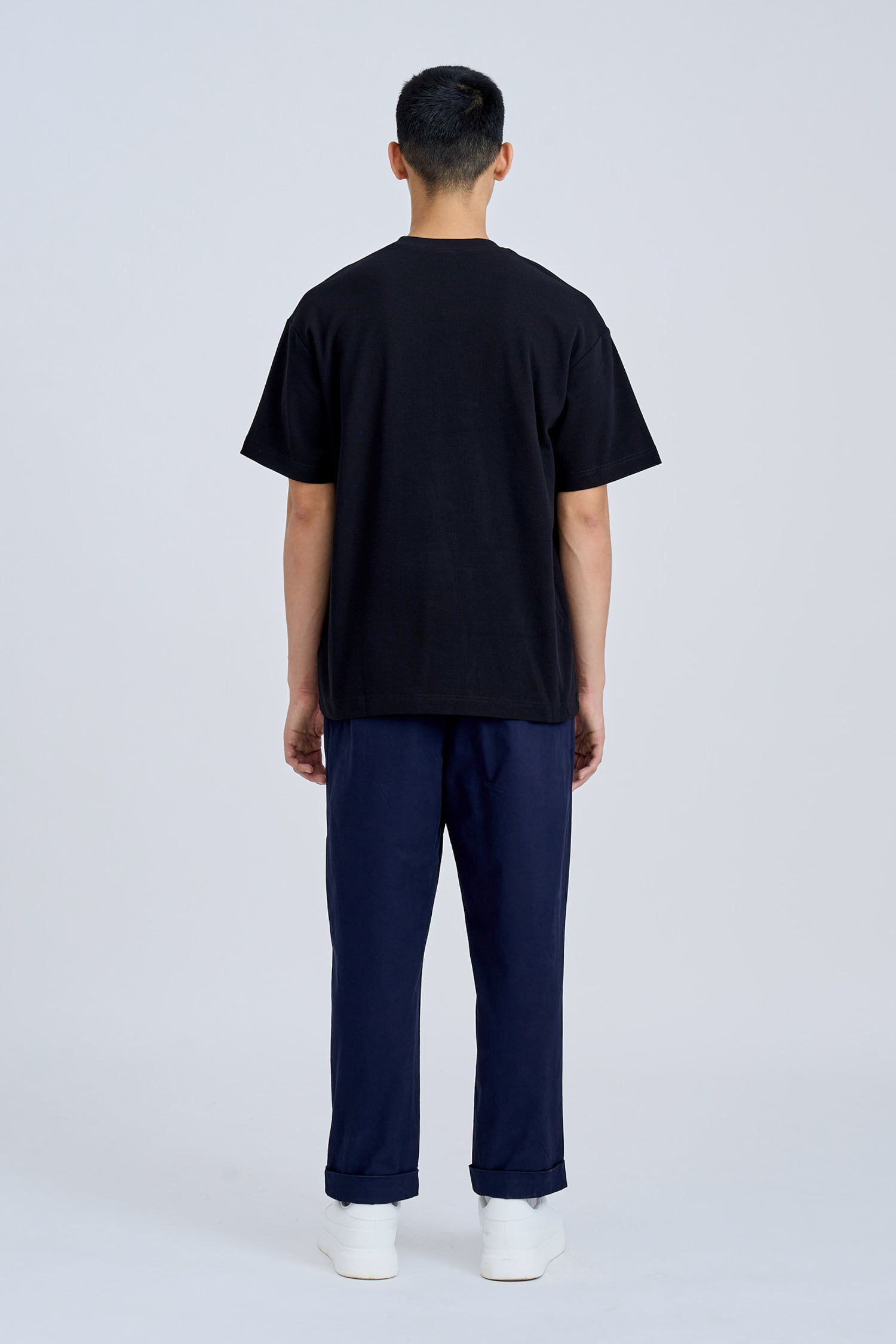Pleated Wide Pants - Navy