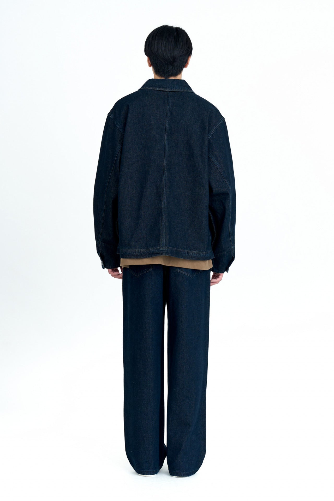 Cotton Denim Wide Leg Jeans