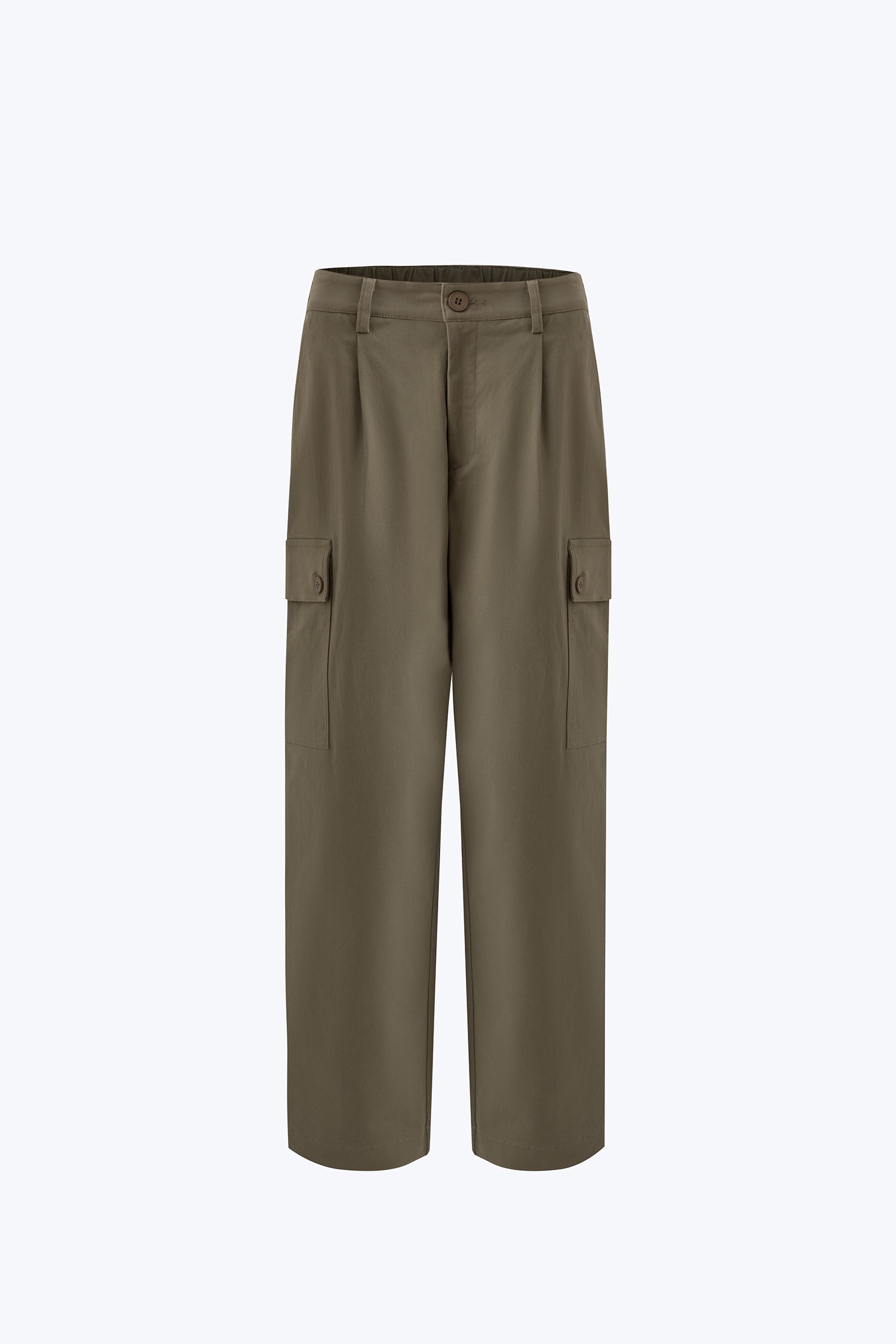 Slim Fit Cargo Trousers - Olive Grey