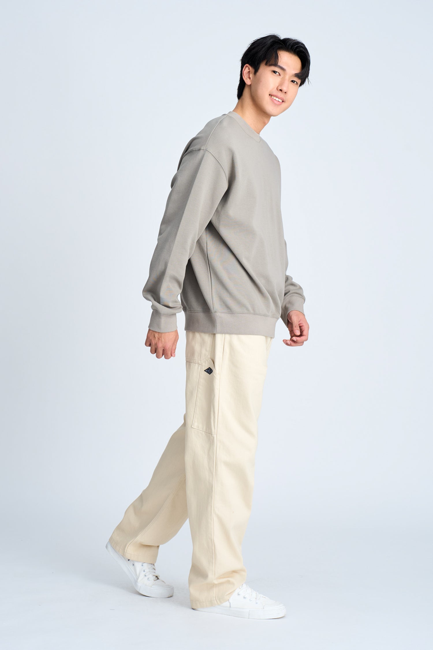 Cotton Utility Trousers - Ecru