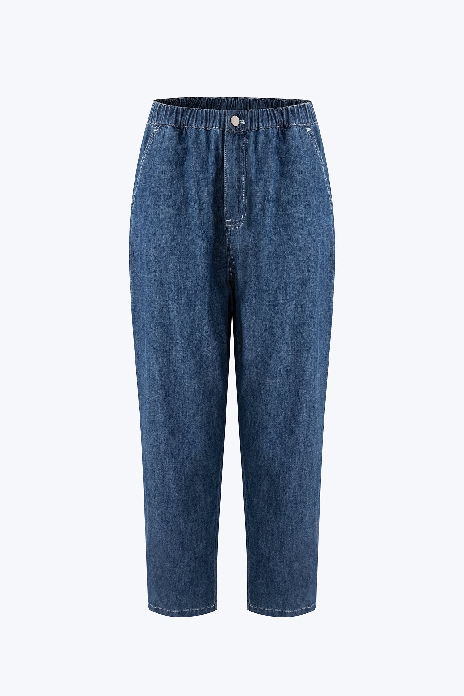 Elasticated Relaxed Cut Denim Pants
