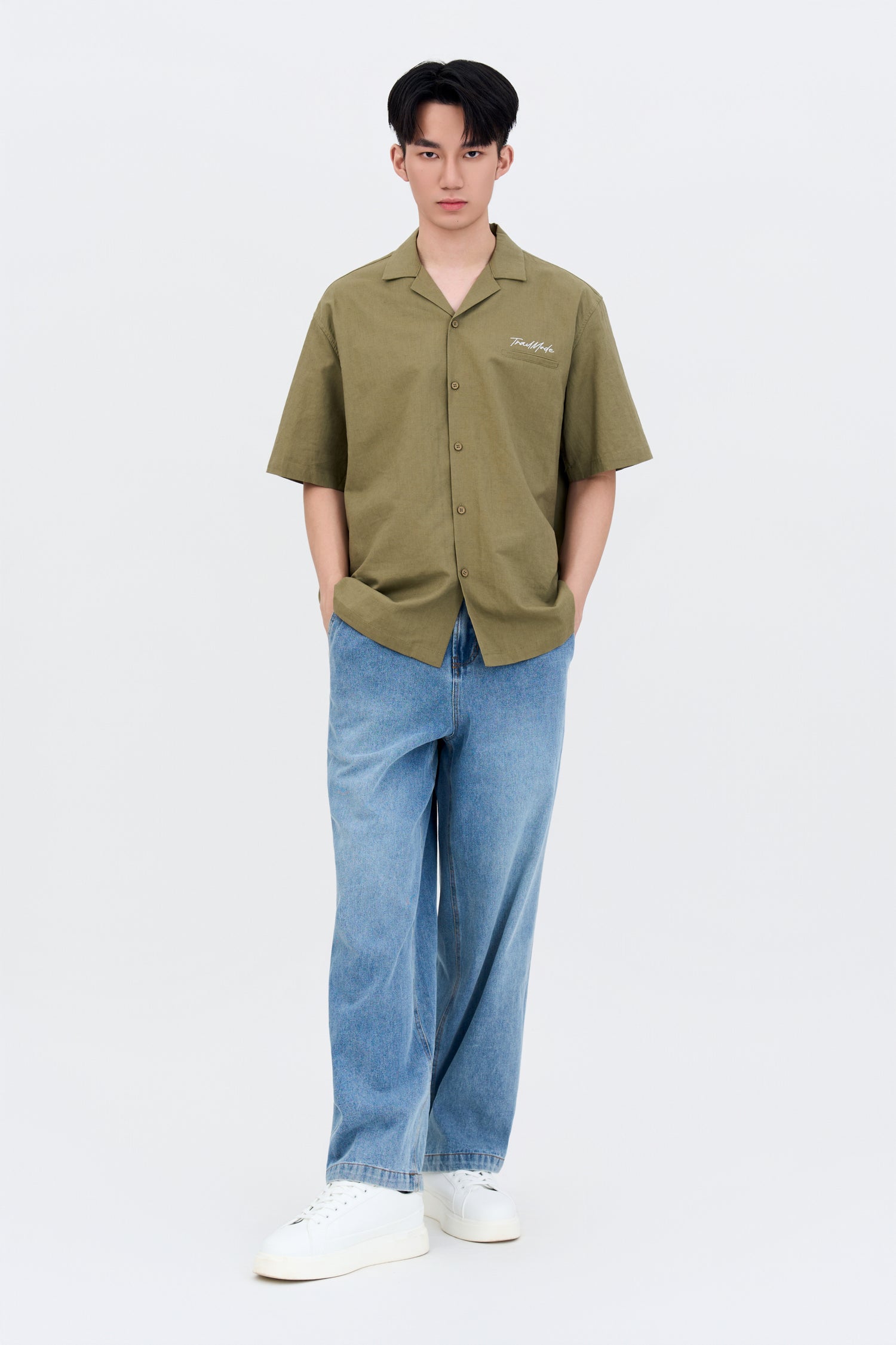 Denim Pocket Jeans Without Waistband - Denim