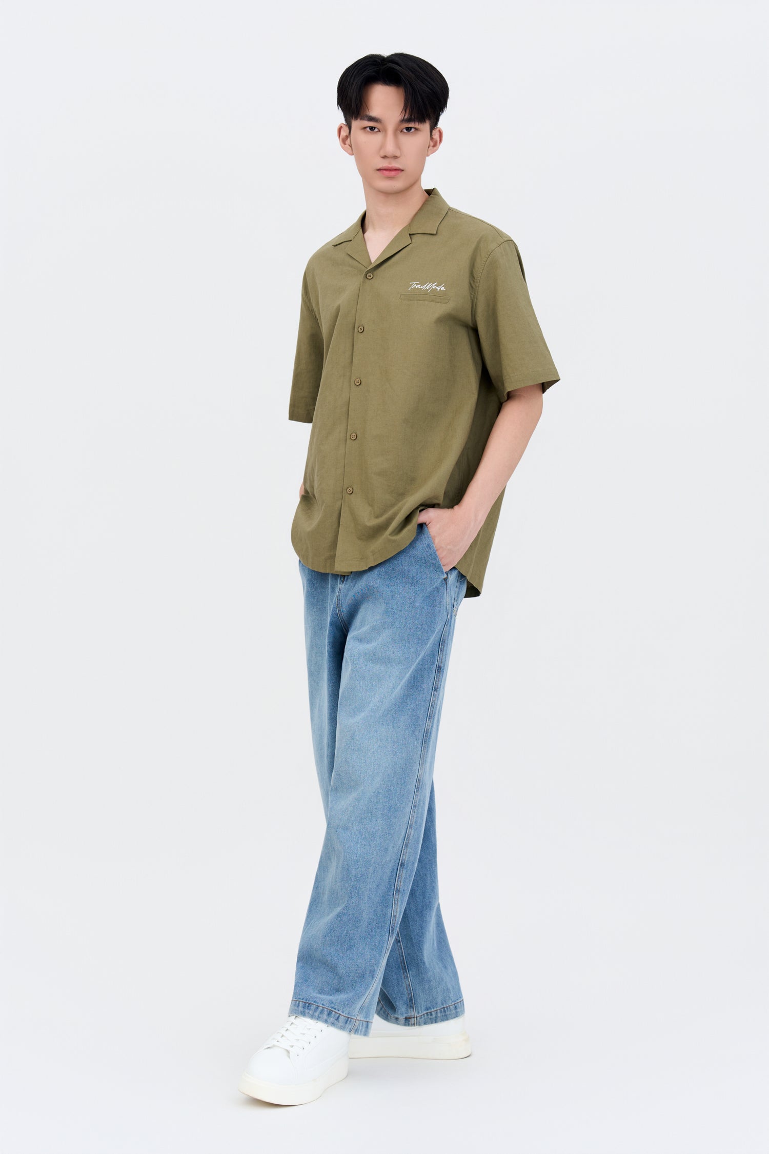 Denim Pocket Jeans Without Waistband - Denim