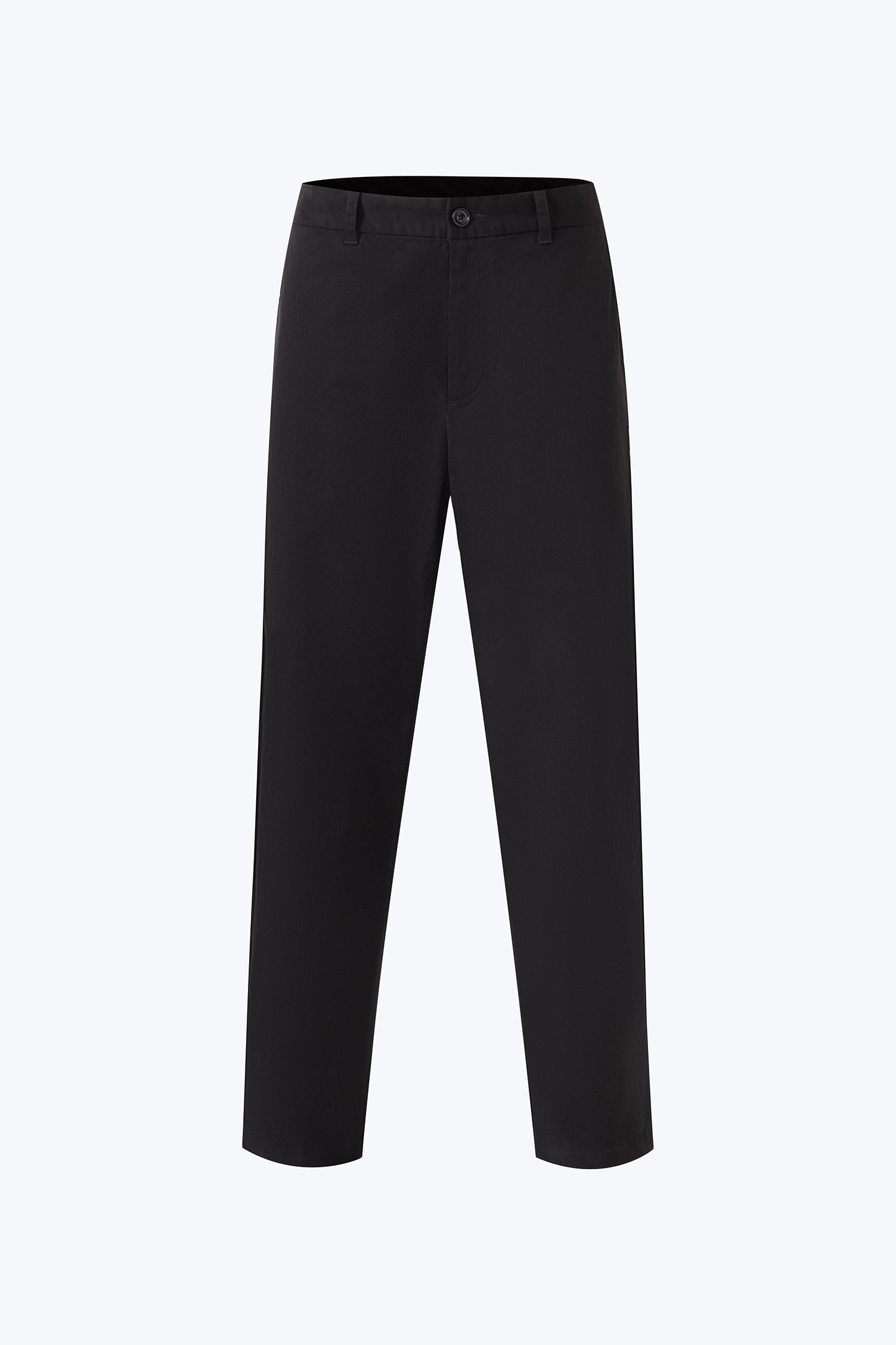 Relaxed Fit Cotton Twill Trousers - Black
