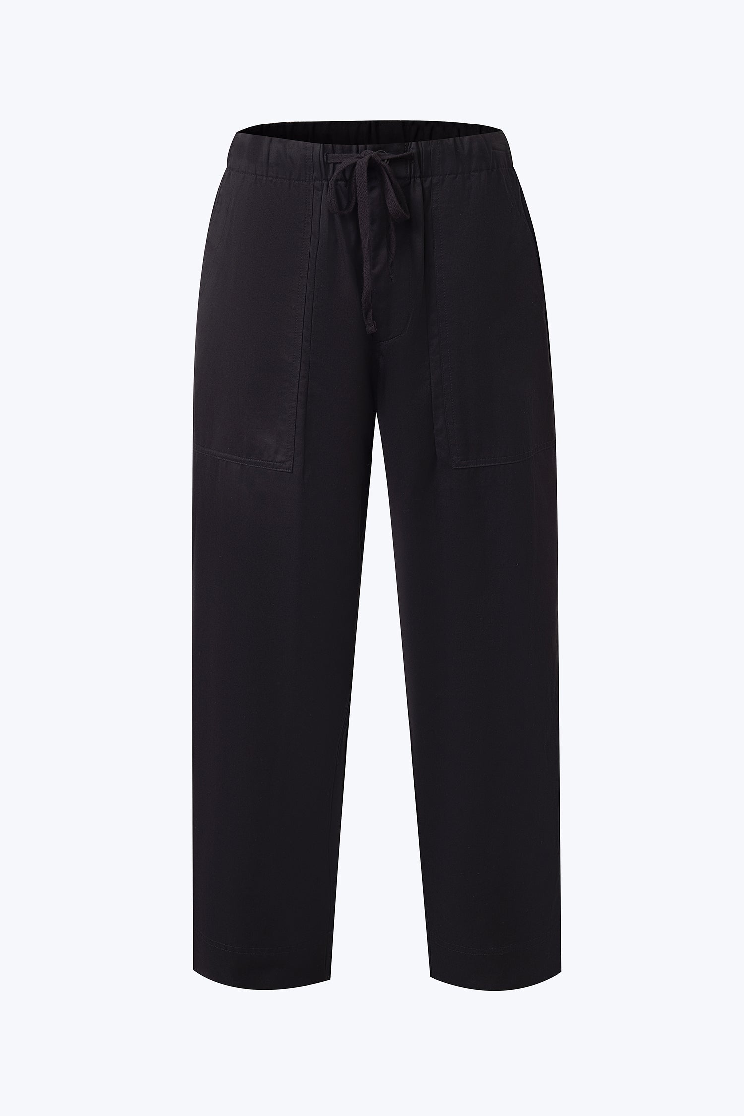 Relaxed Fit Drawstring Pants - Black