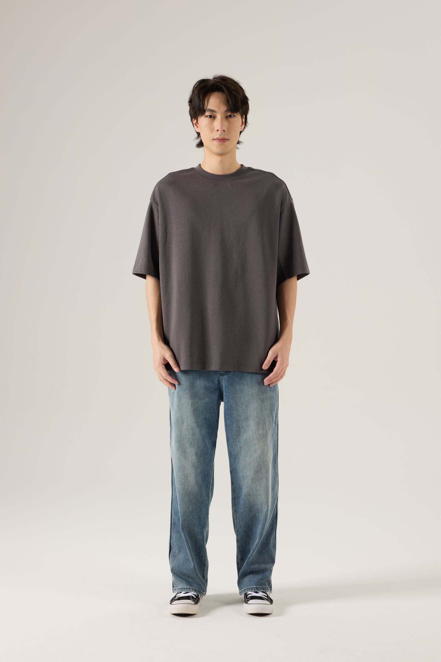 Drawstring Denim Pants - Dark Denim