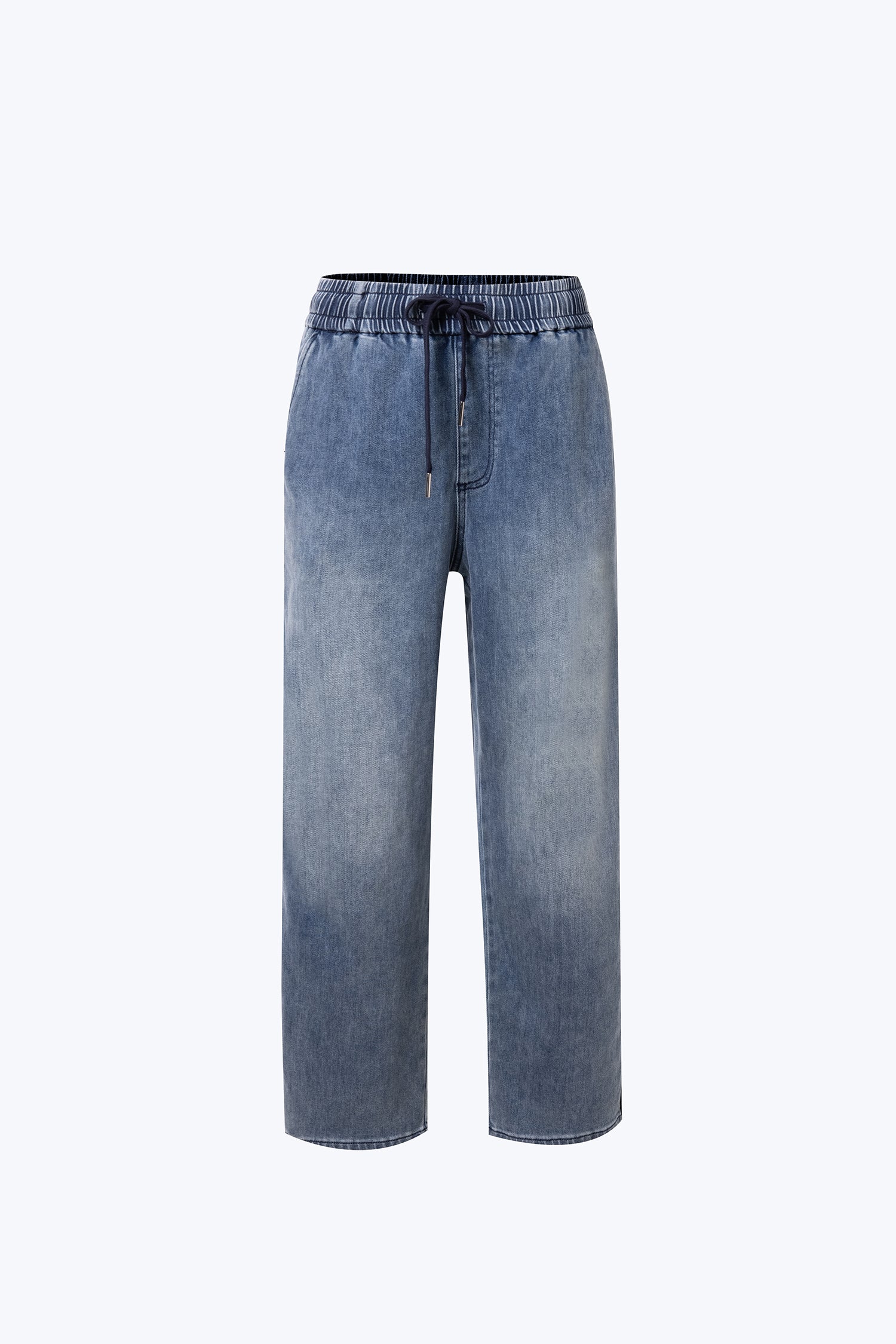 Drawstring Denim Pants - Dark Denim