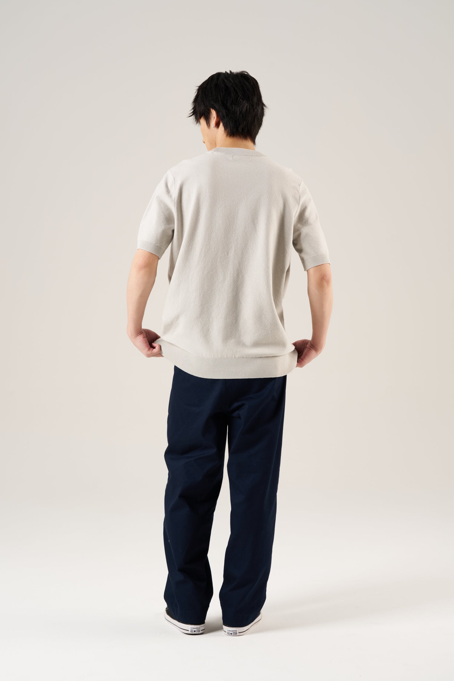 Relaxed Pleated Trousers - Navy