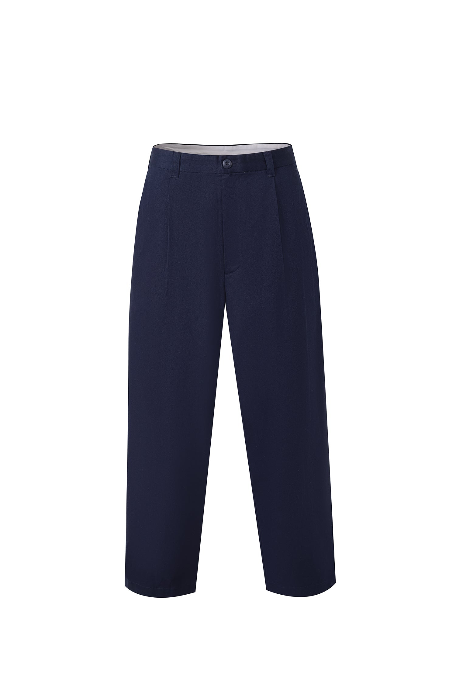 Relaxed Pleated Trousers - Navy