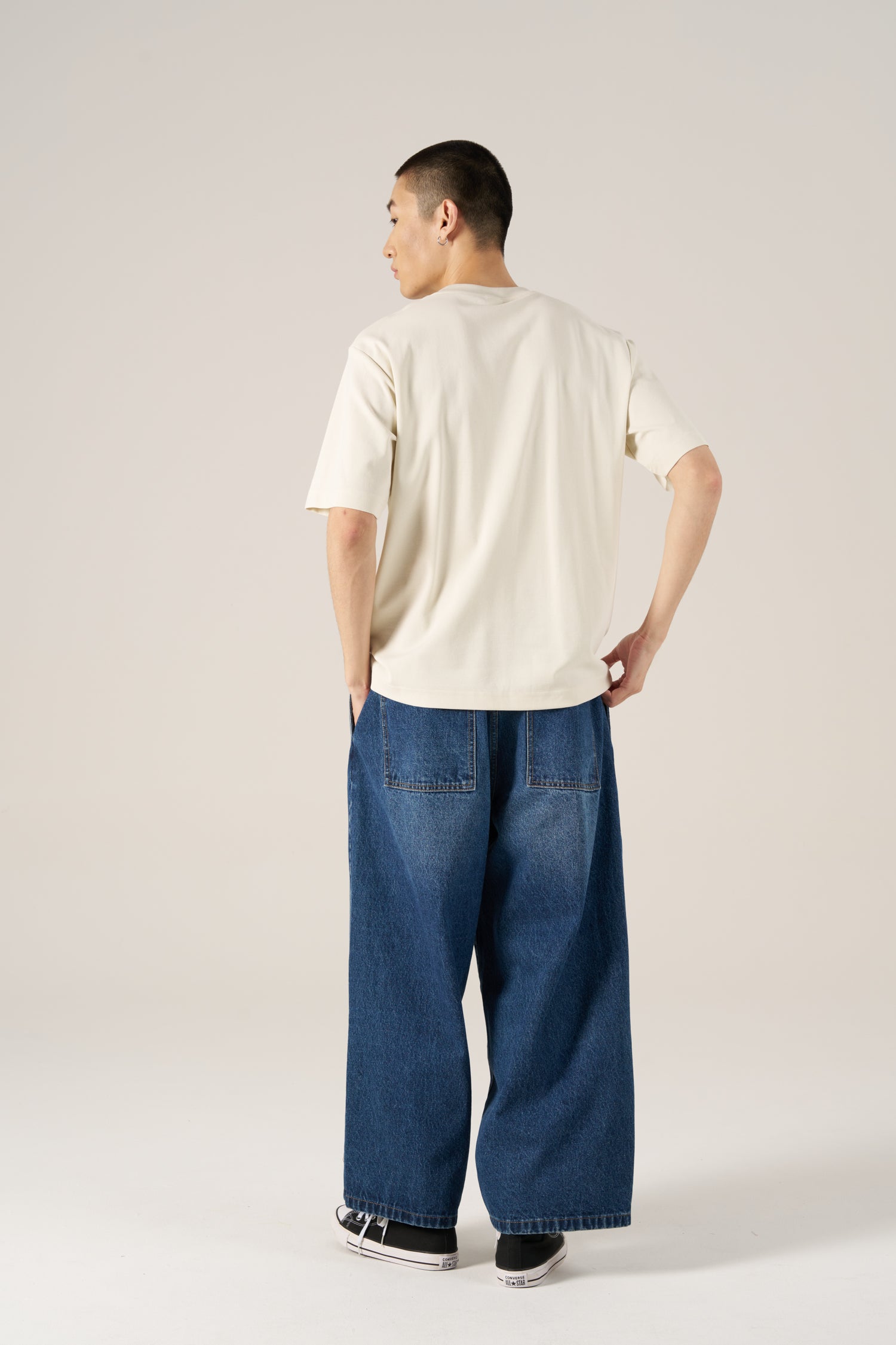 Barrel Twill Denim Trousers - Denim
