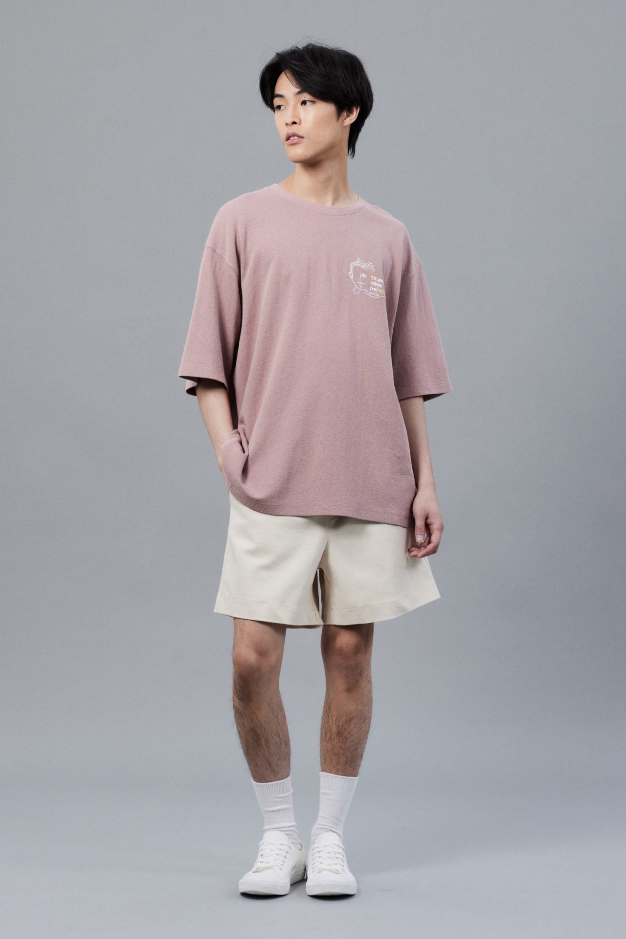 Cotton Twill Elastic Waist Shorts