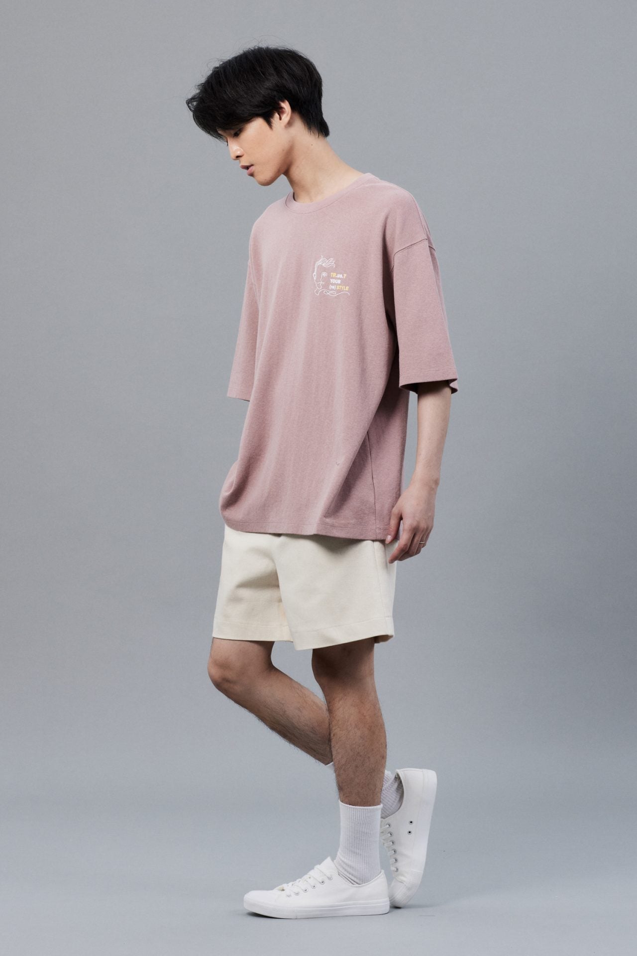 Cotton Twill Elastic Waist Shorts