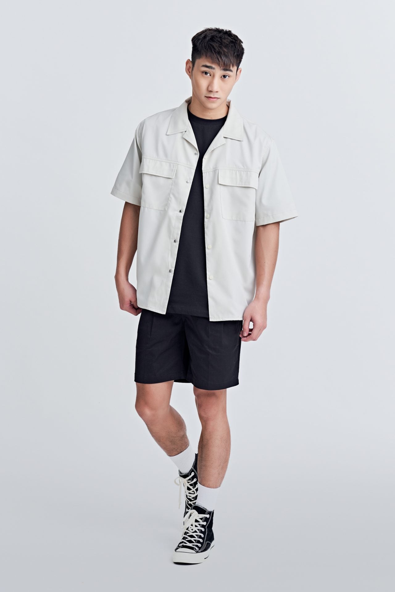 Cotton Double Pleated Bermudas