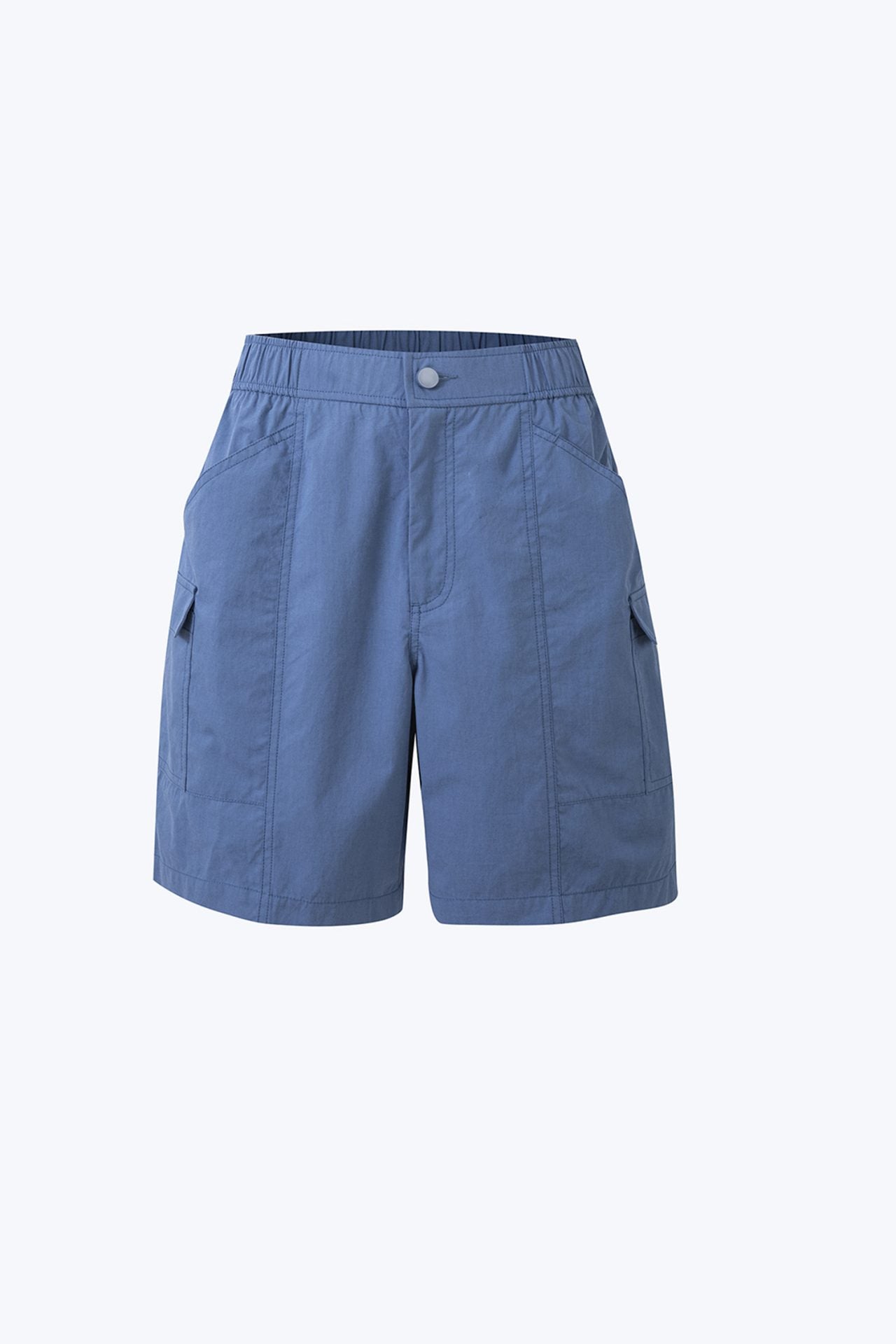 Elasticated Regular-fit Technical Cargo Bermudas - Bluesteel